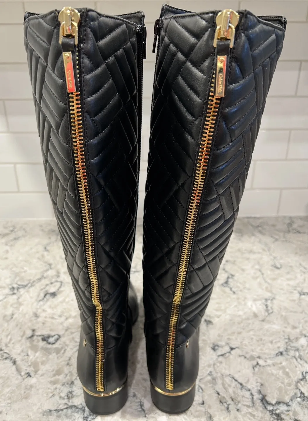 Calvin Klein Tall Rise Riding Style Zip Up Women’s Black Boots image indicator(5)