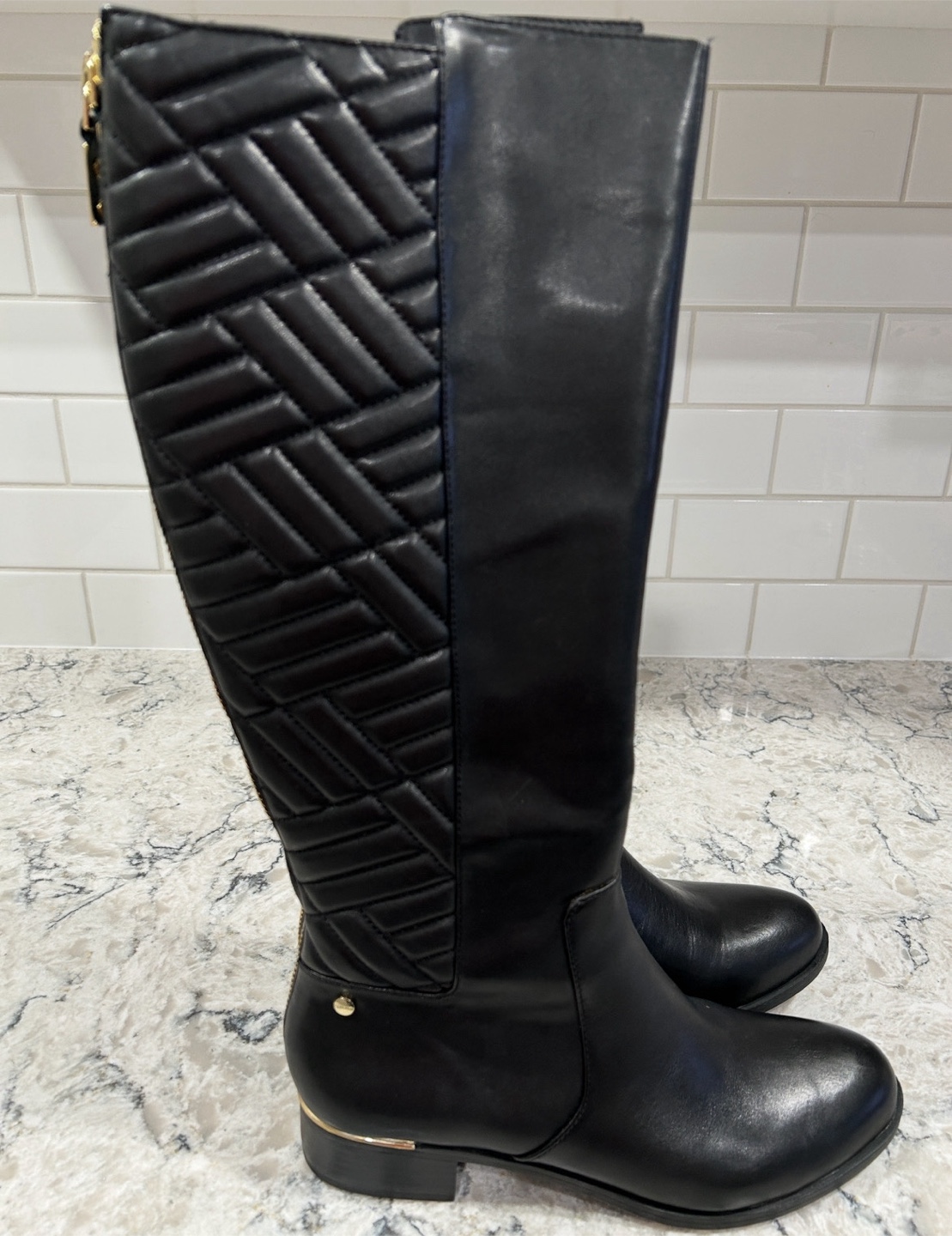 Calvin Klein Tall Rise Riding Style Zip Up Women’s Black Boots - photo 2