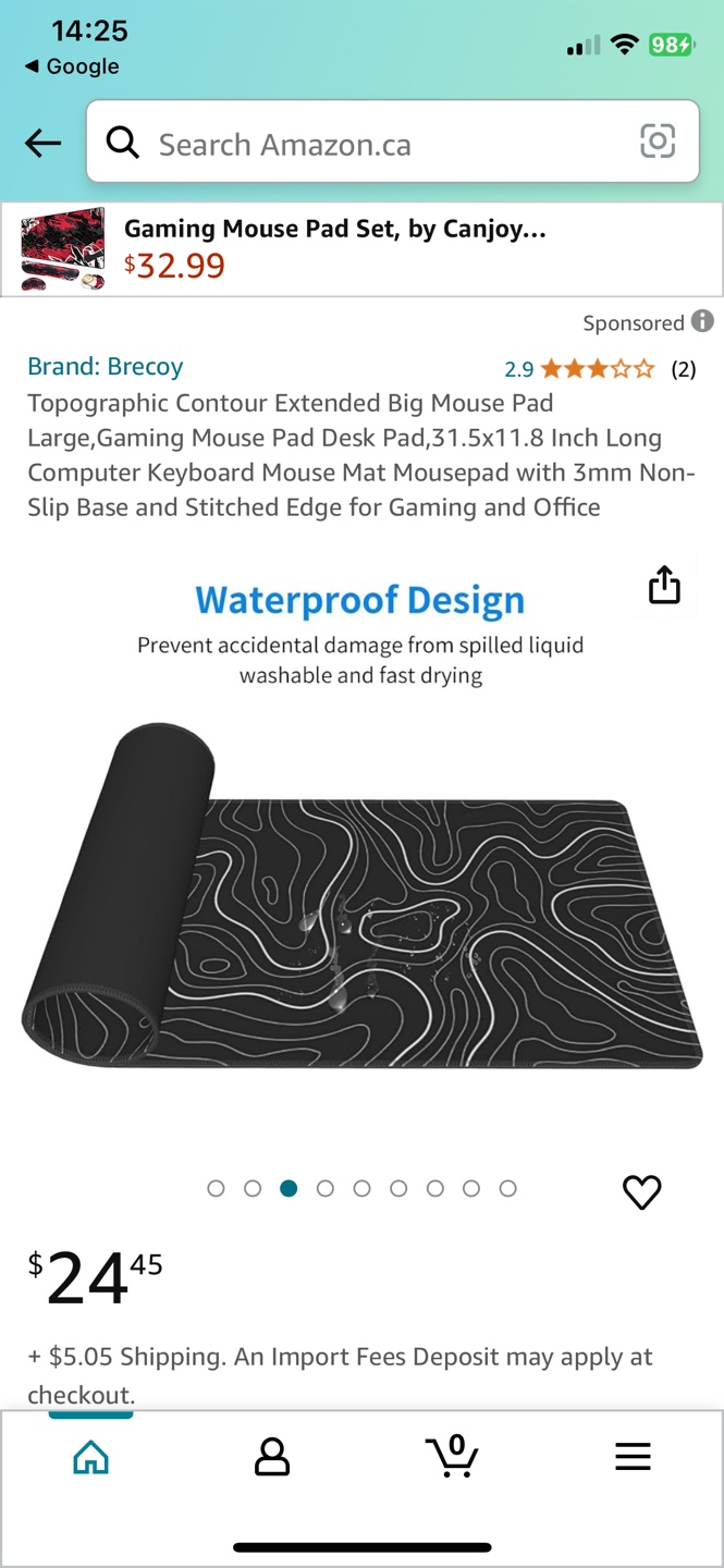 Brecoy Topographic Contour Extended Mouse Pad - photo 3