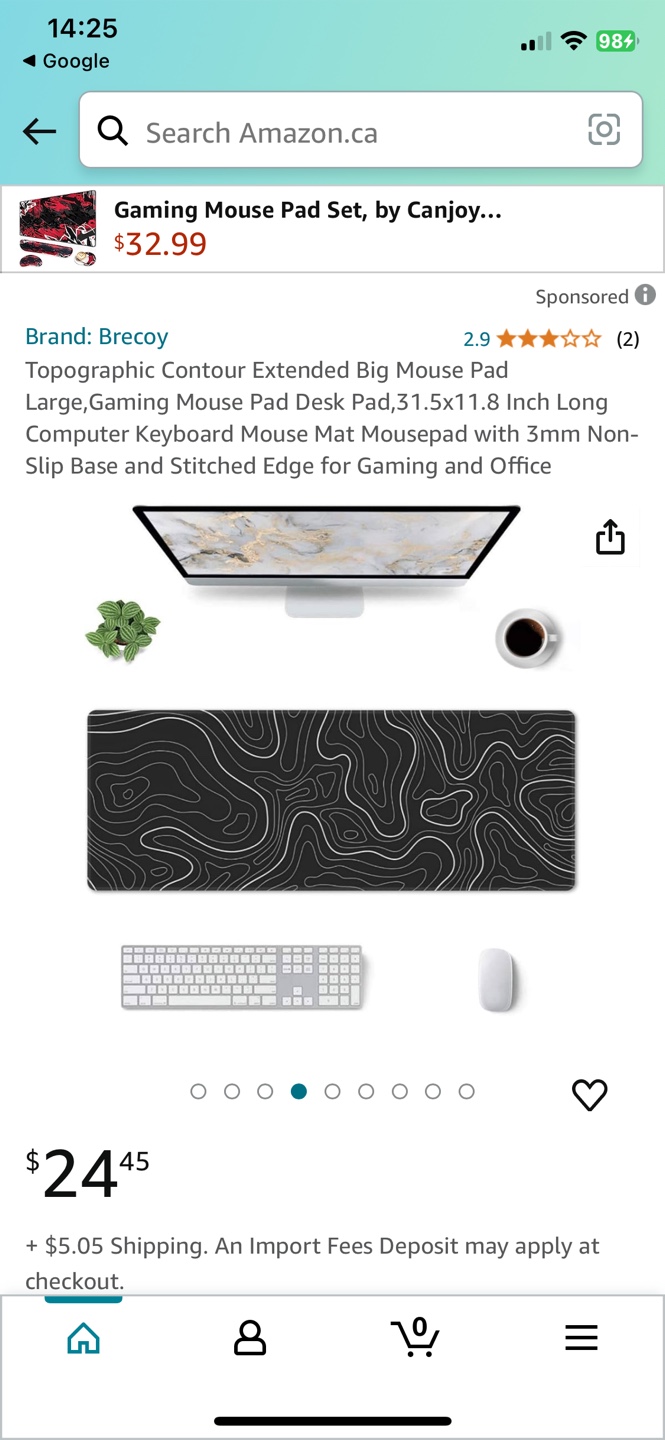 Brecoy Topographic Contour Extended Mouse Pad - photo 4