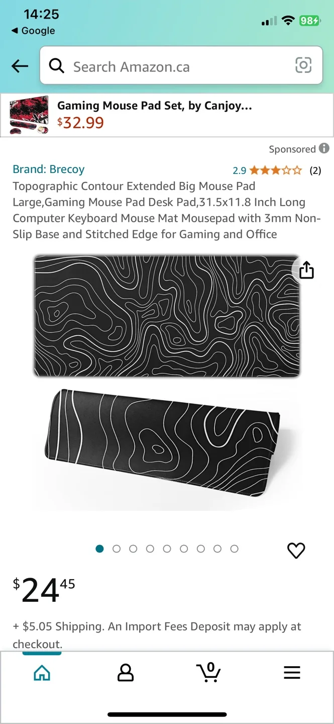 Brecoy Topographic Contour Extended Mouse Pad thumbnail