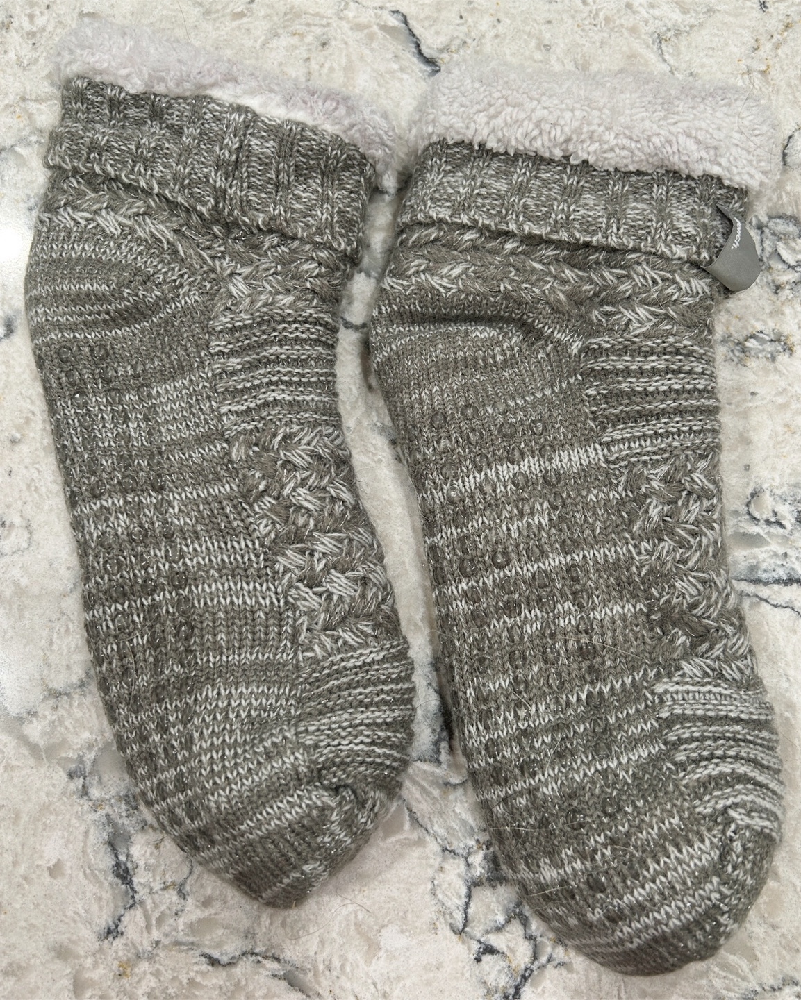 Bench Grey Slippers Socks (anti slip bottoms)