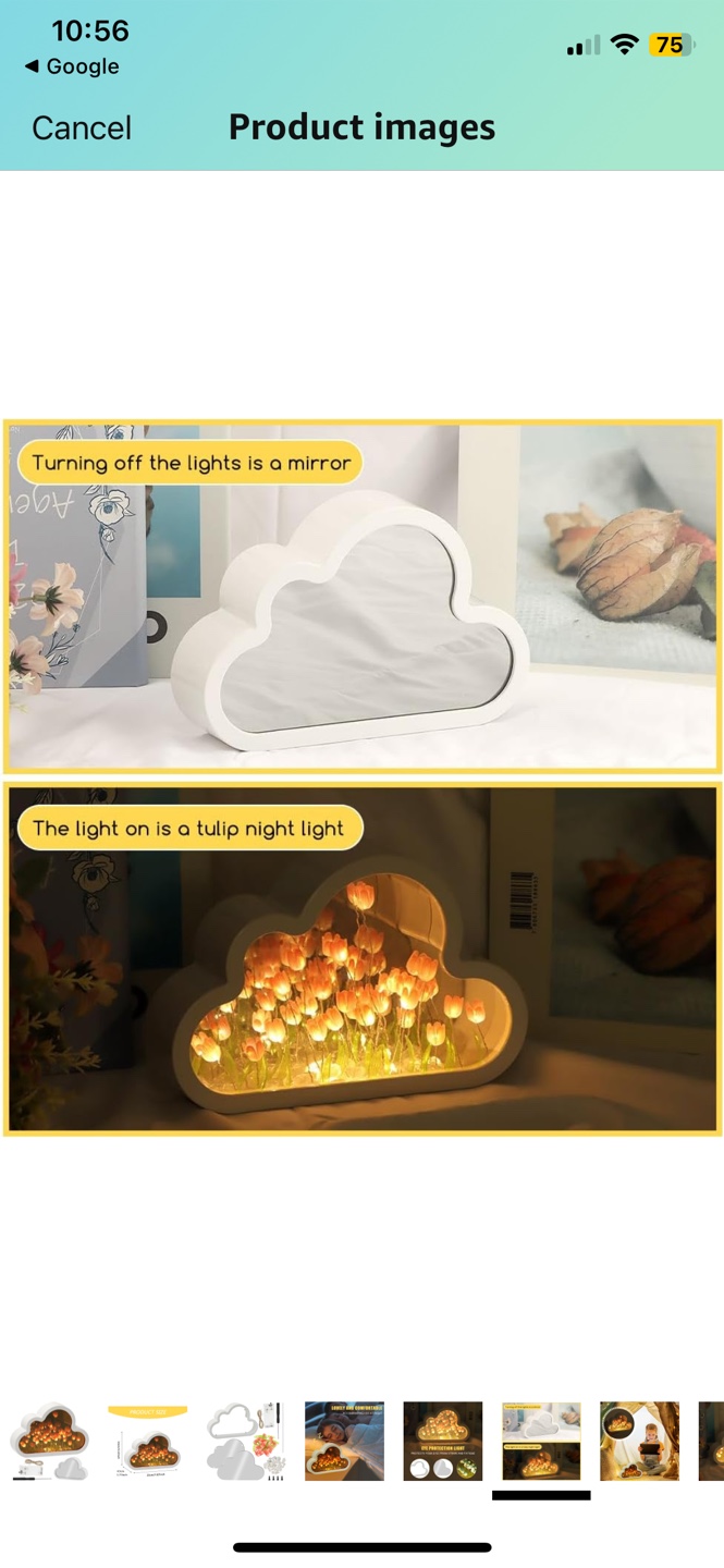 Cloud Tulip Night Light - Mirror & Lamp - photo 3