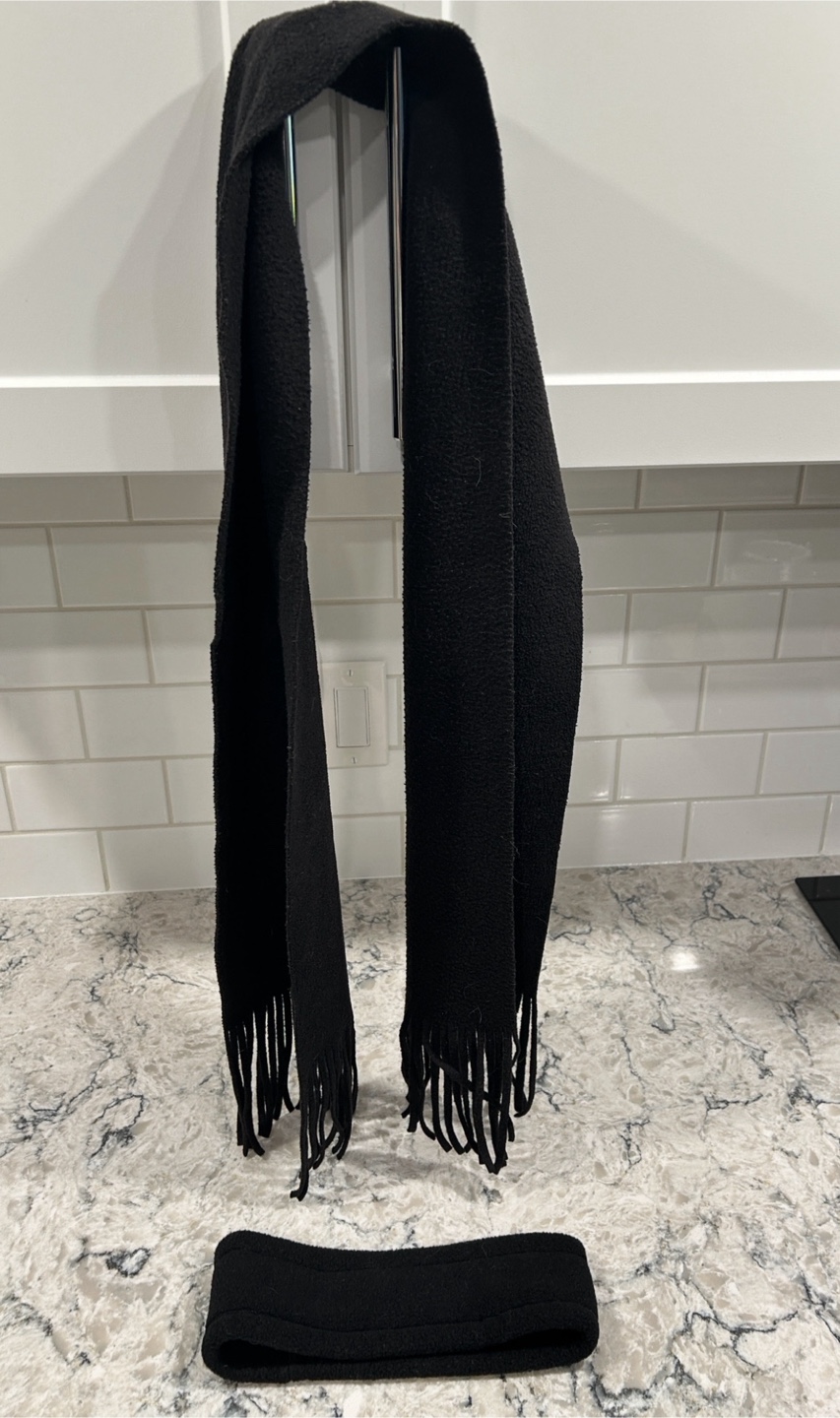 Women’s/Mens Black Fleece Head Warmer and Scarf Set - photo 2