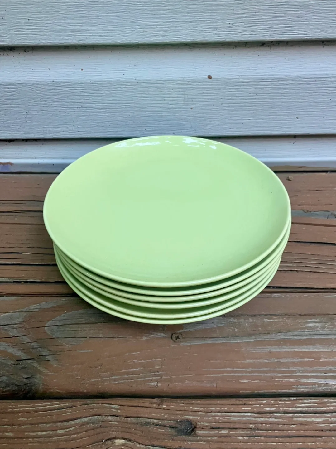 Set Of 6 IKEA Fargika Mint Green Salad Plates 8.25” - Like New thumbnail