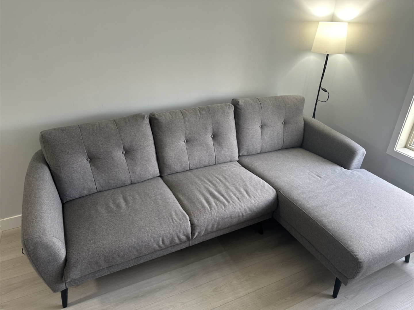 Grey Sectional Sofa with Chaise - photo 2