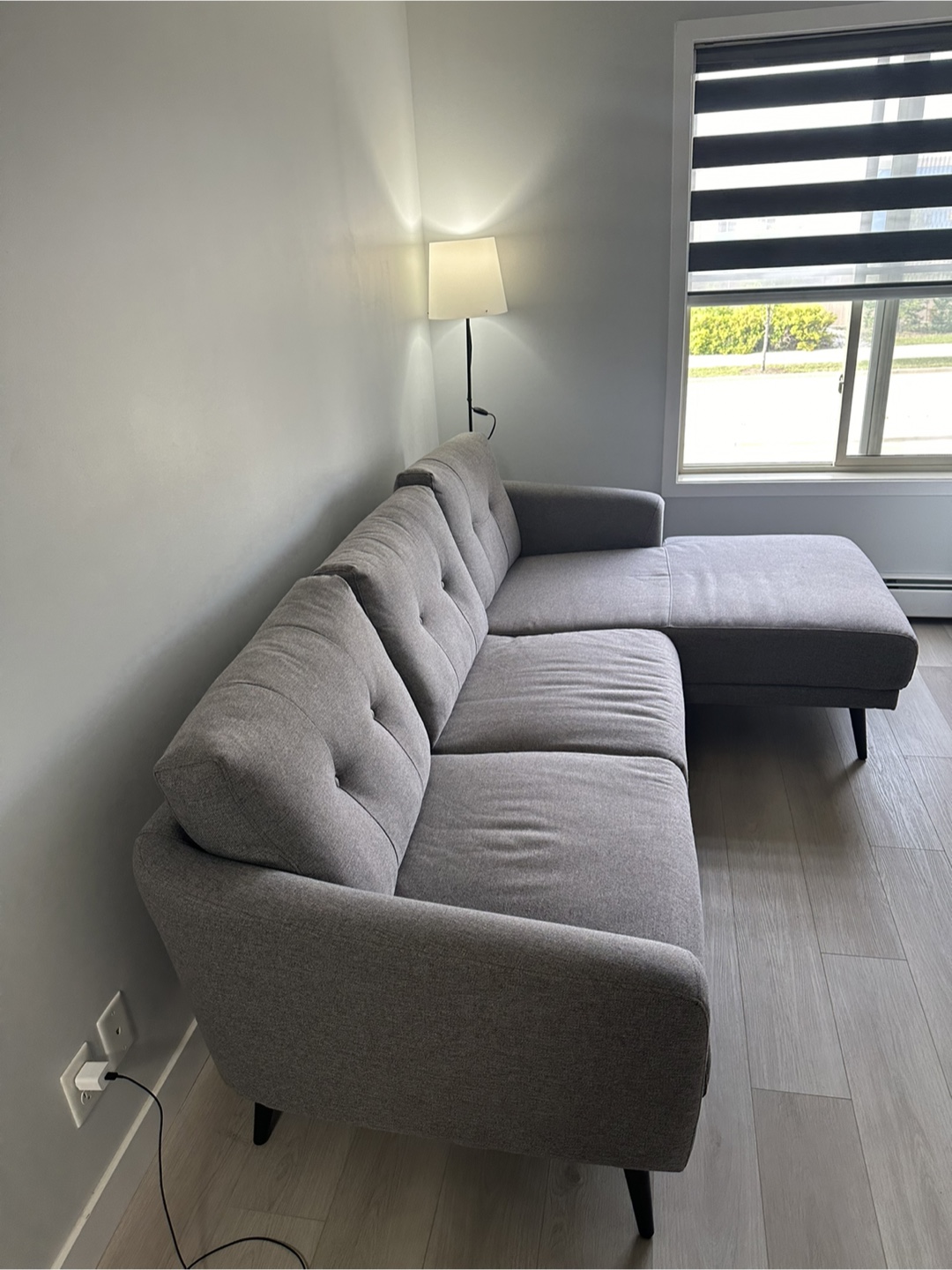 Grey Sectional Sofa with Chaise
