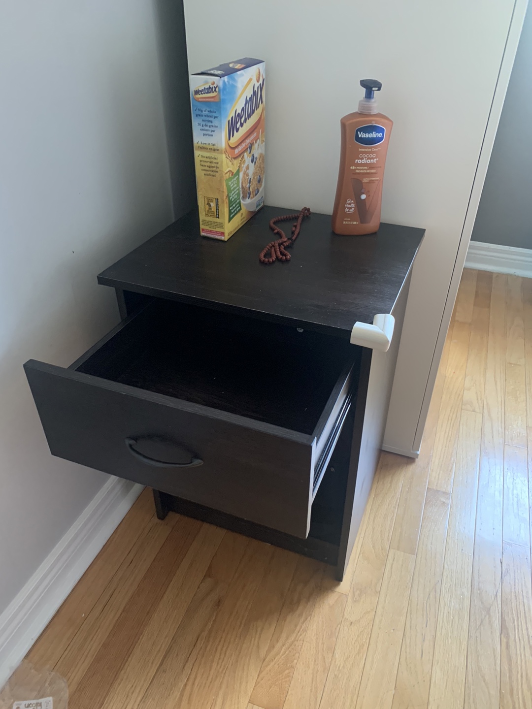 Dark Brown Nightstand with Drawer - photo 2