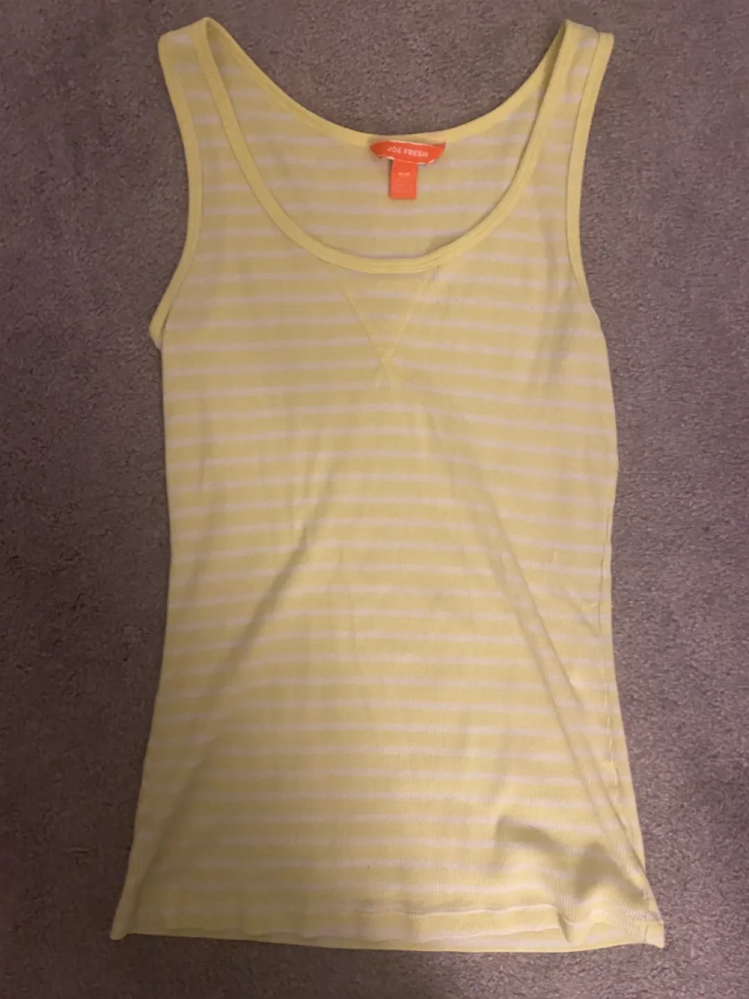 Joe Fresh Yellow Striped Tank Top - Size M thumbnail