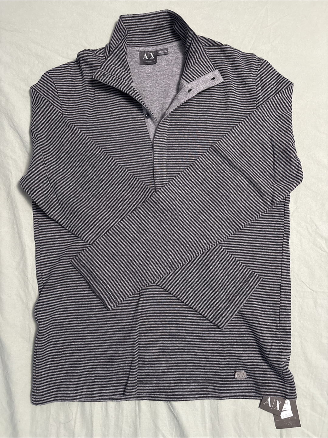 New Armani Exchange Striped Long Sleeve Pullover - Size M - New