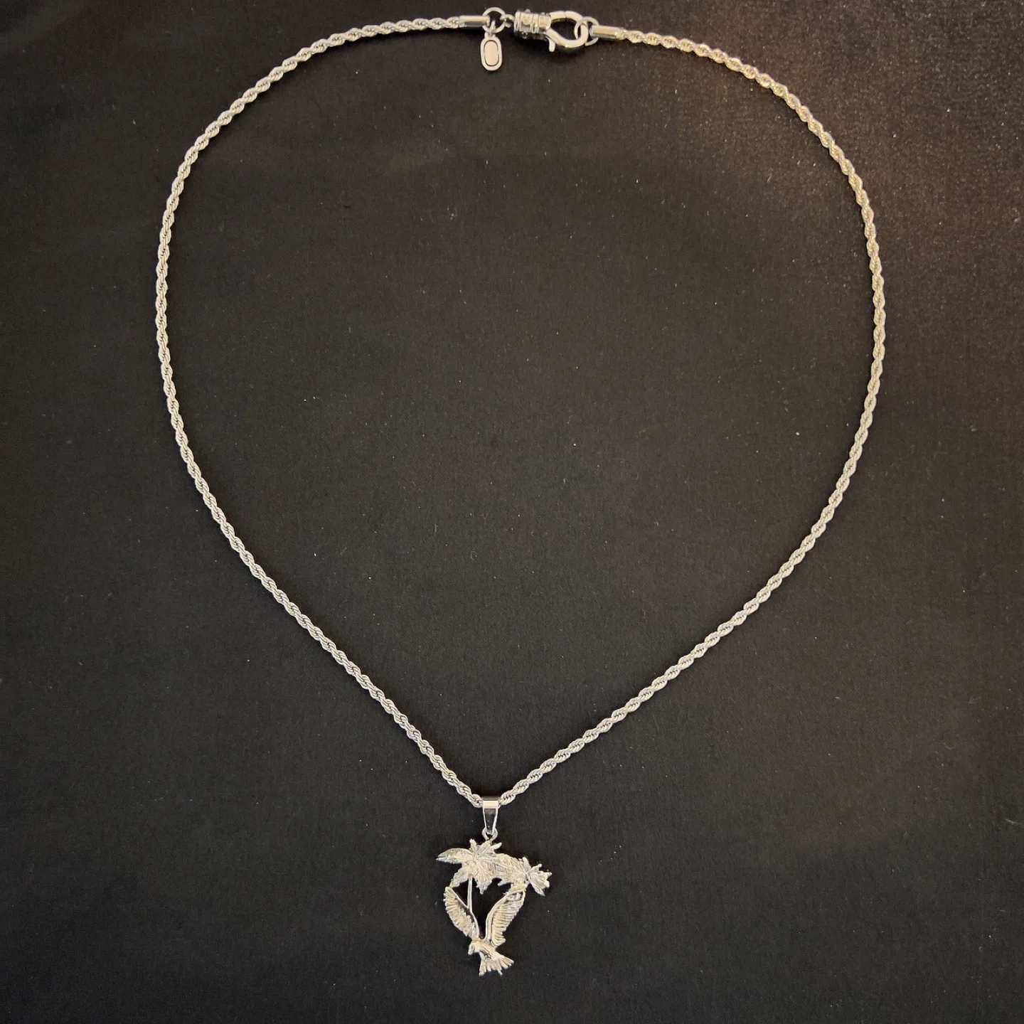 CRAFTD - Silver tone Necklace with Palm Tree and Bird Pendant image indicator(2)