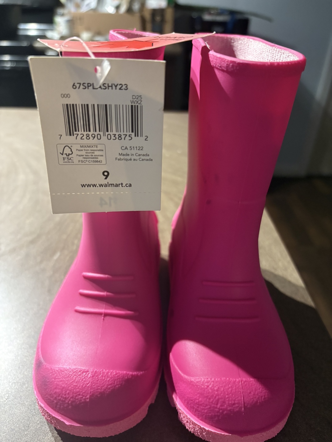 George Pink Rain Boots - Size 9