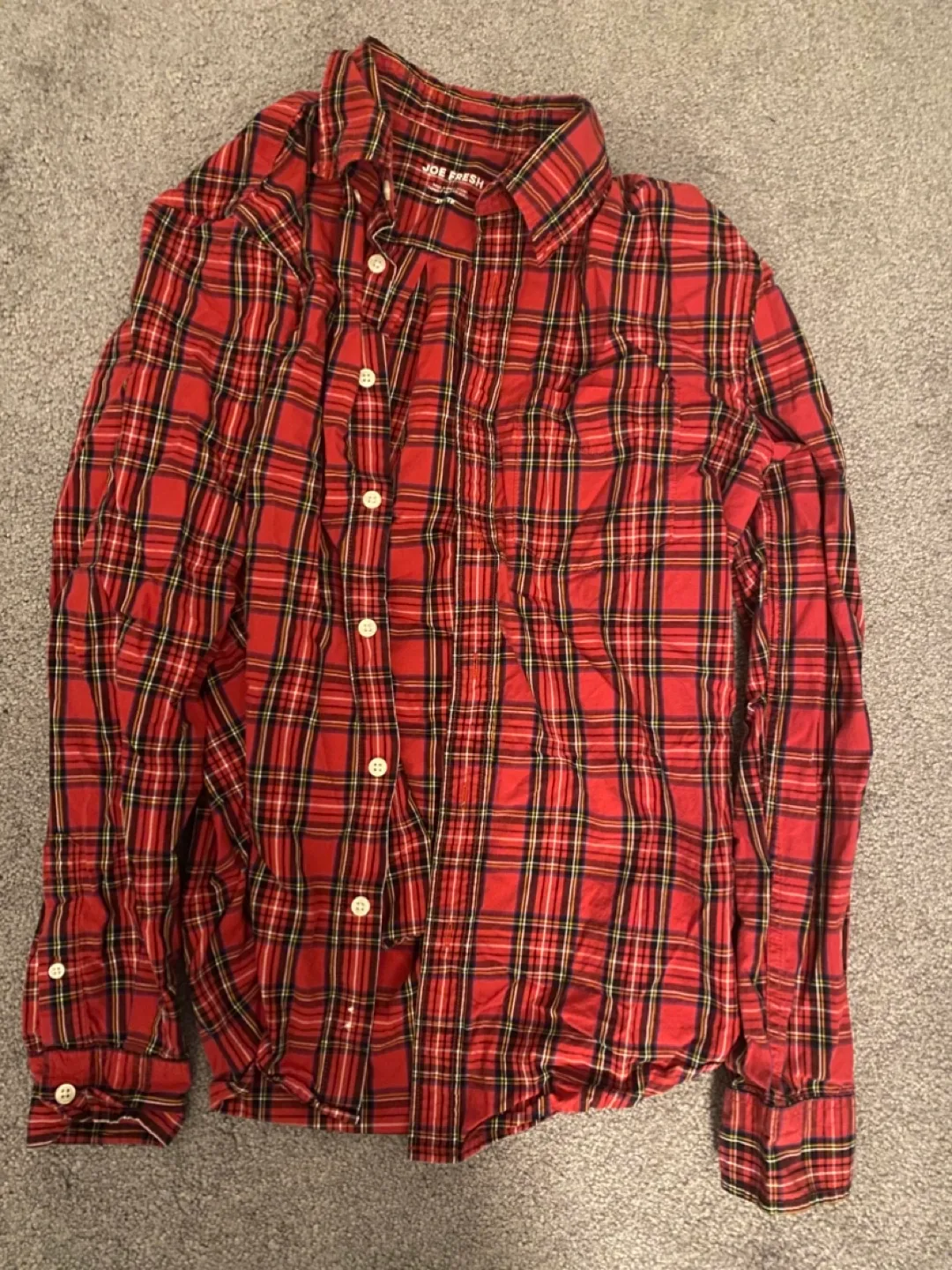 Joe Fresh XS Red Plaid Shirt thumbnail