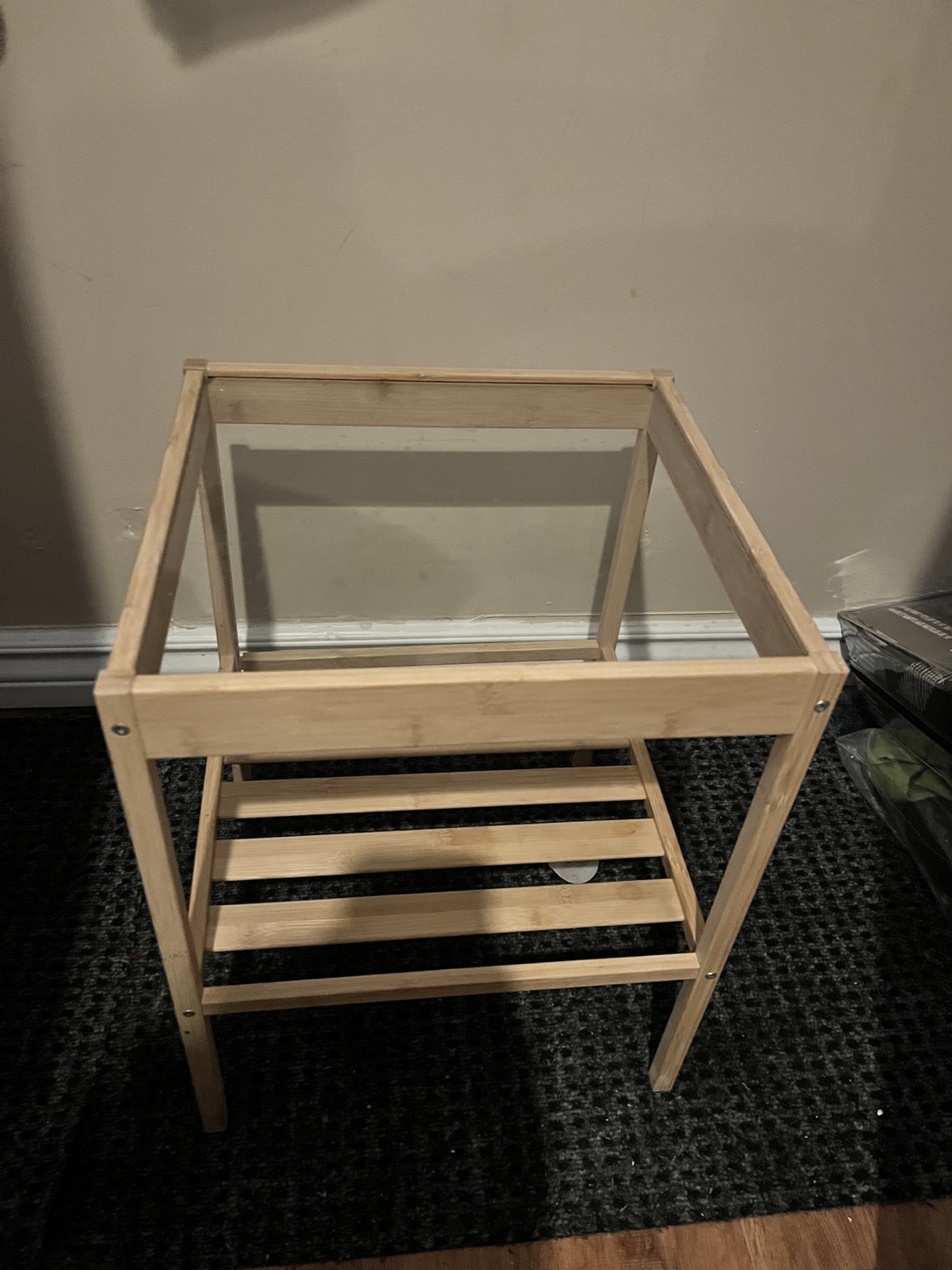 Bamboo Side Table with Glass Top - photo 2