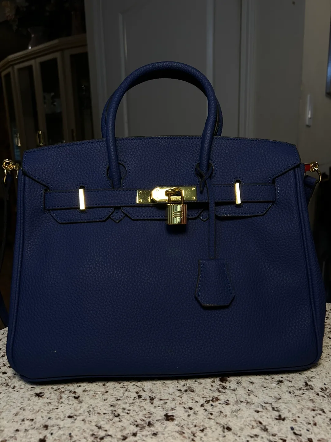Blue Leather Satchel Handbag Hermes Birkin *** UA*** thumbnail