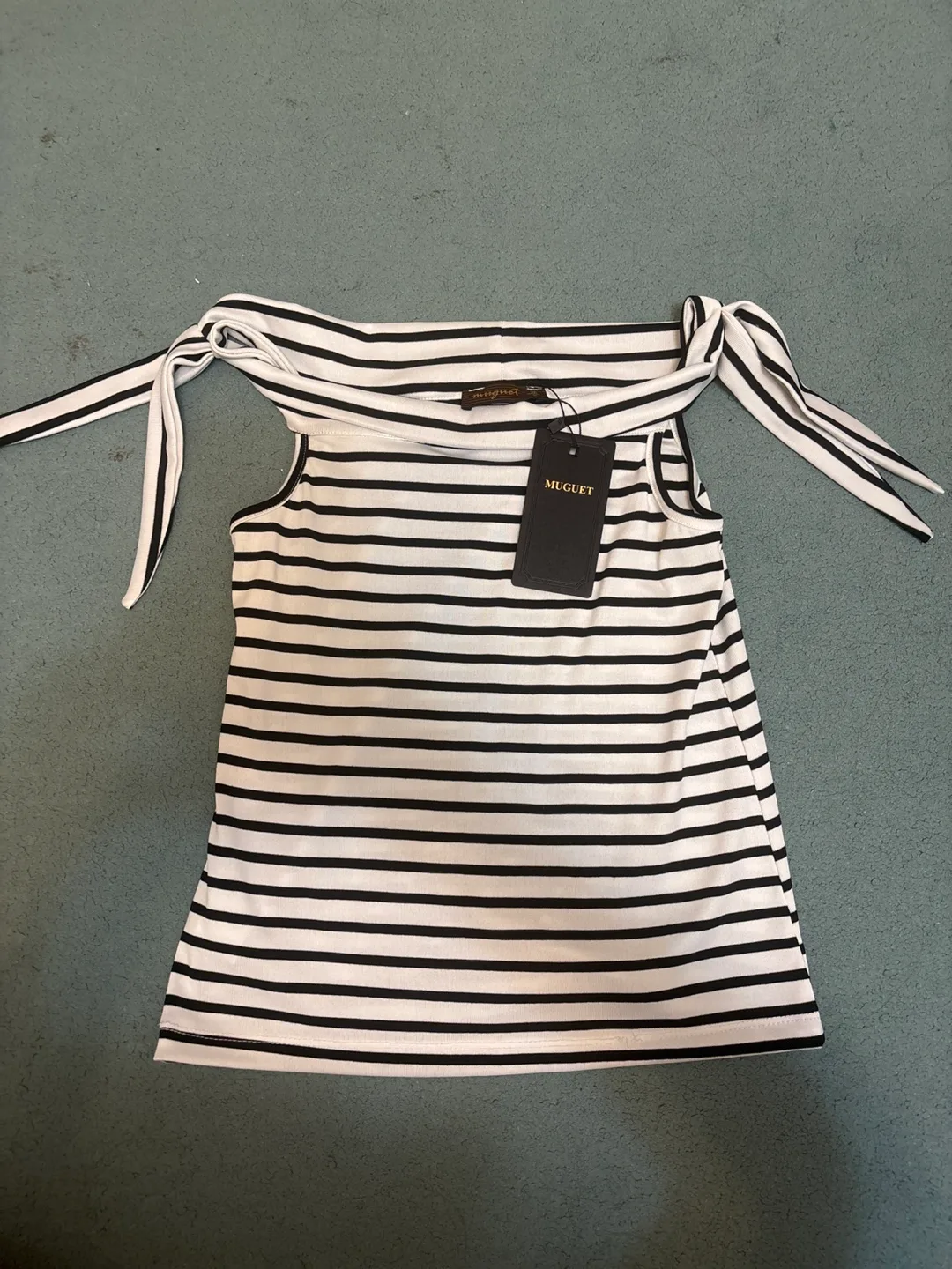 Muguet Striped Tie-Shoulder Top thumbnail