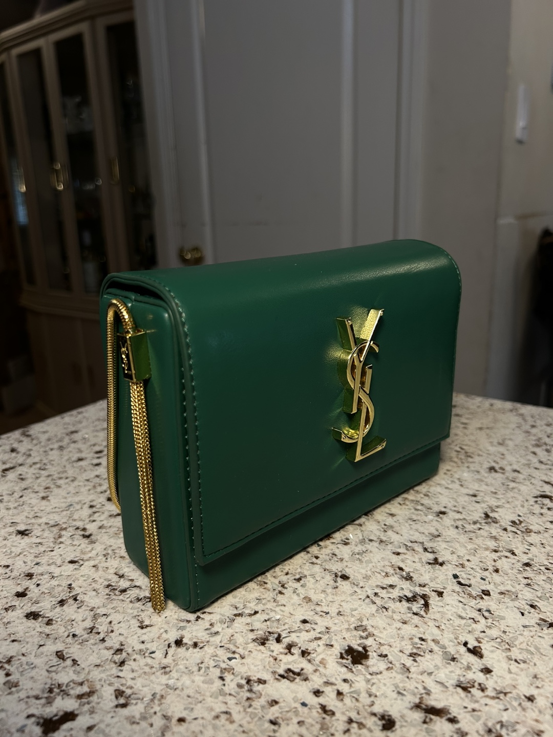 Saint Laurent Green Leather Shoulder Bag