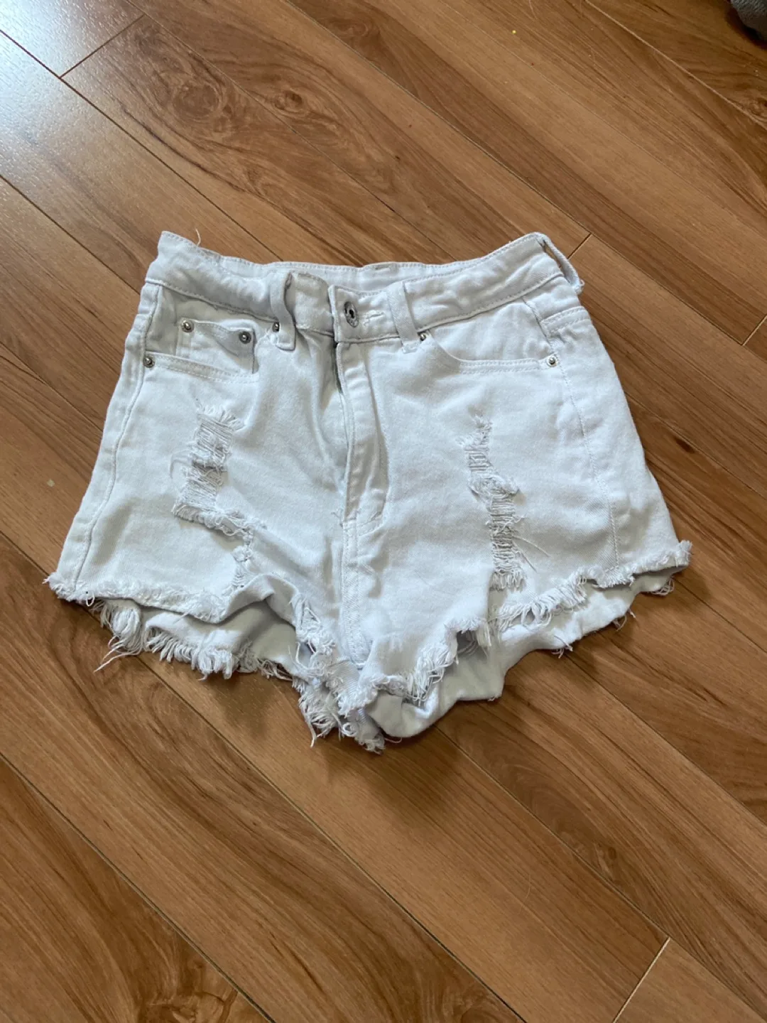 White Denim Shorts - Size small thumbnail