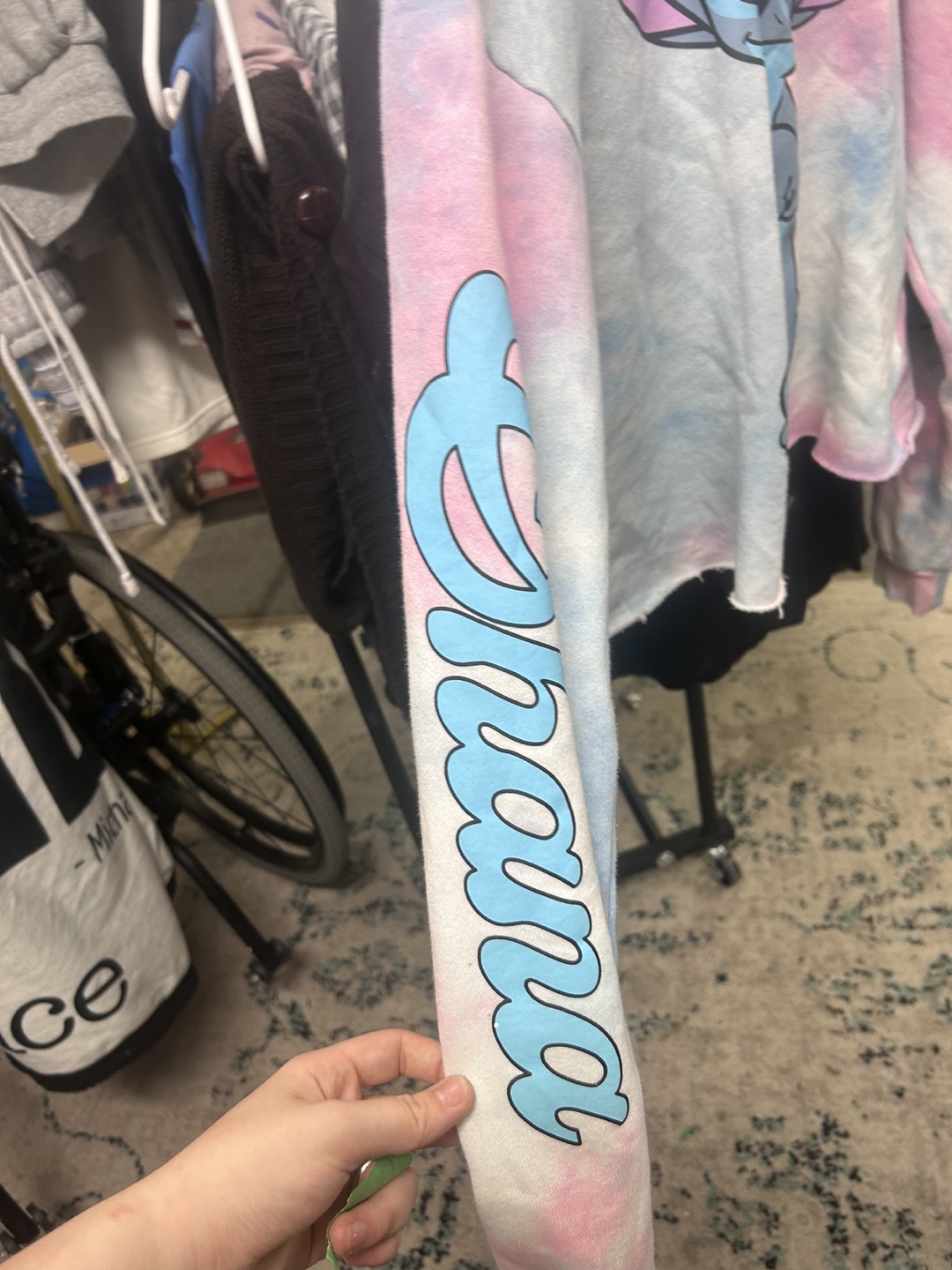 Disney Stitch Tie Dye cropped Hoodie - Size MD - photo 3