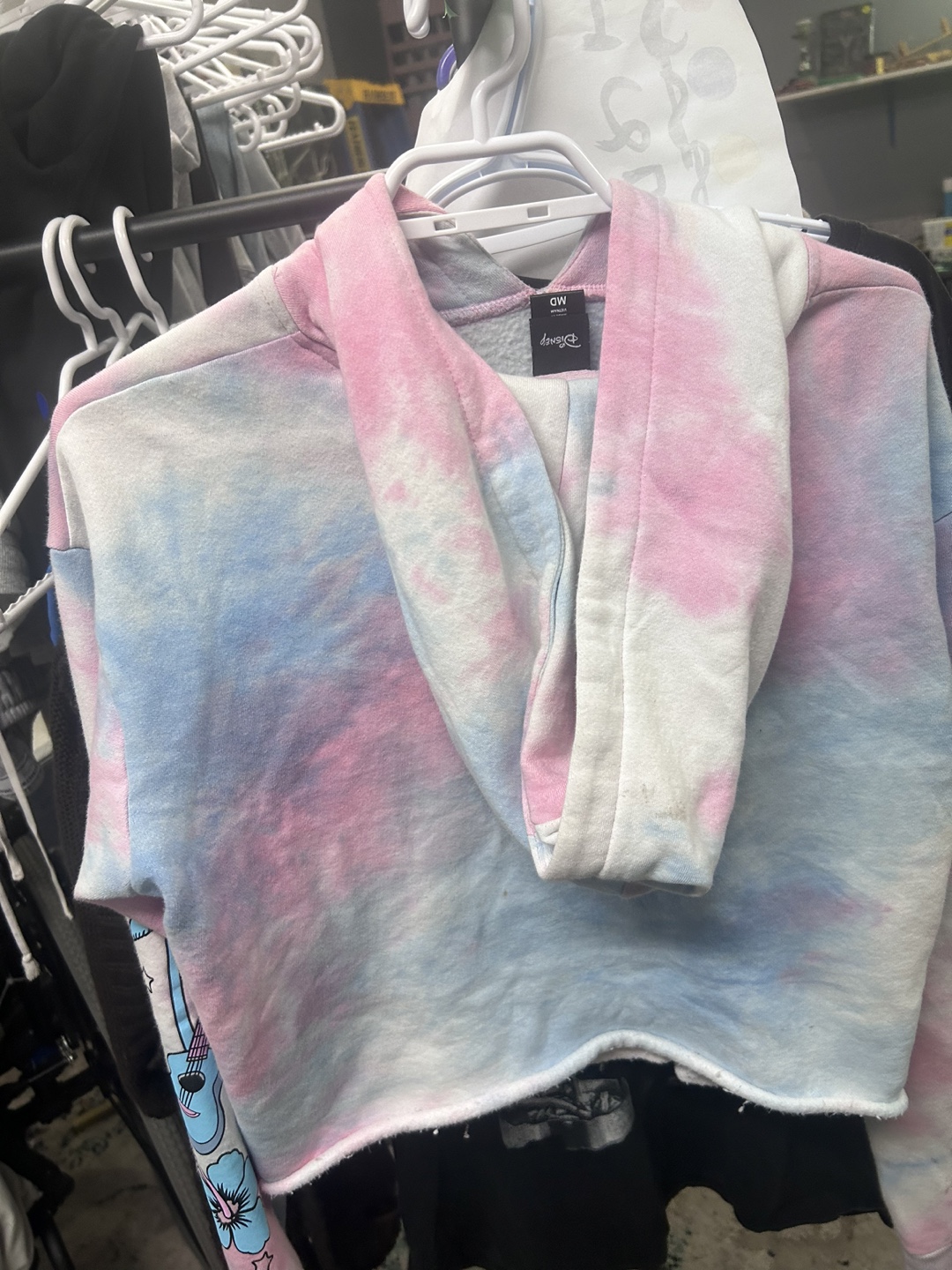Disney Stitch Tie Dye cropped Hoodie - Size MD - photo 2