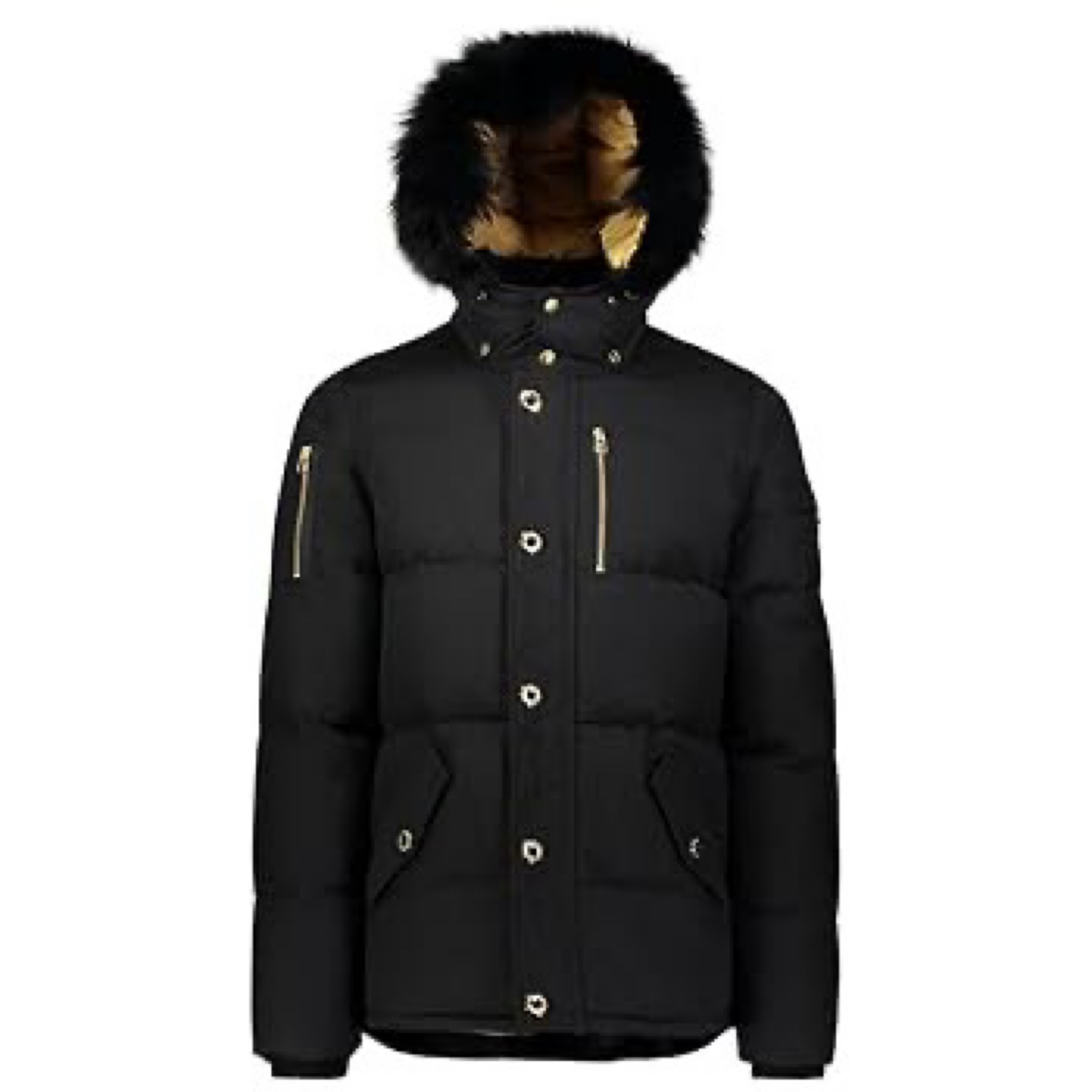 Moose Knuckles Black Down Padded Bomber Jacket