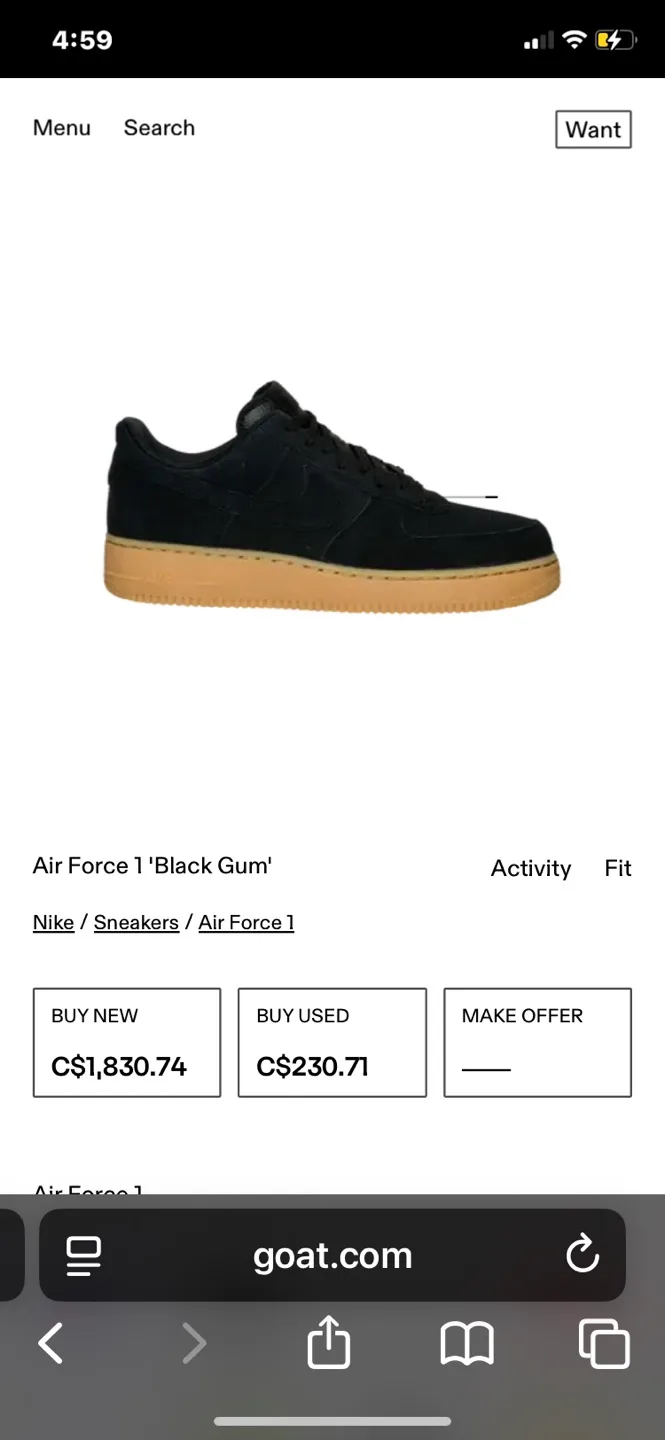 Nike Air Force 1 'Black Gum' image indicator(4)