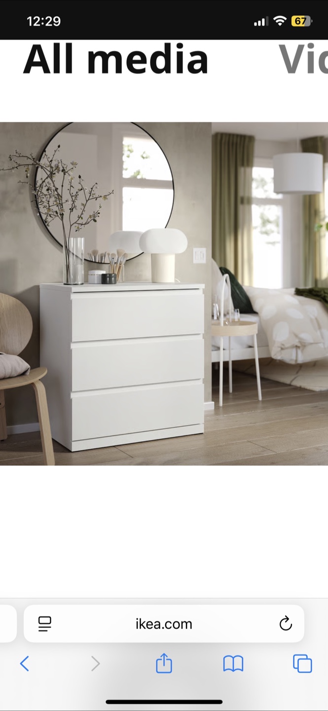 IKEA STORKLINTA 3-Drawer Chest - White