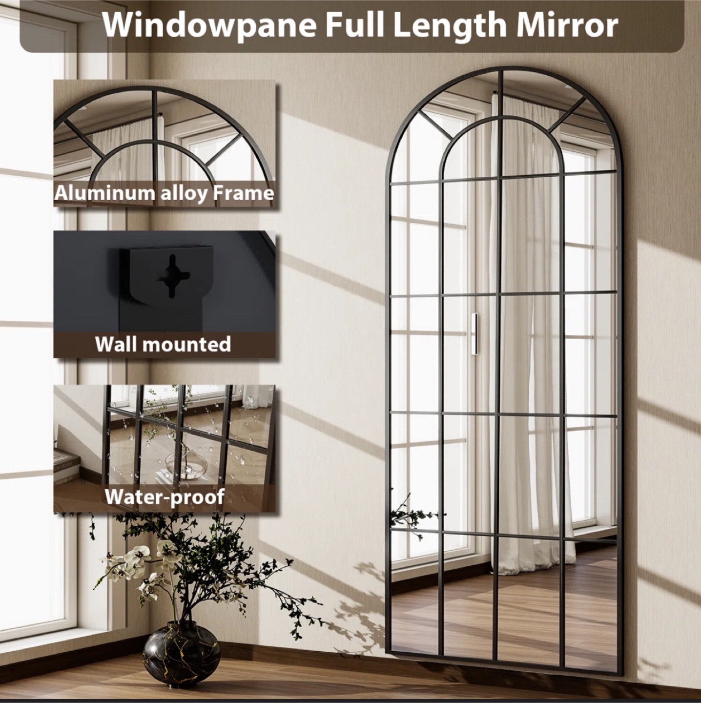 Windowpane Full Length Mirror - photo 3