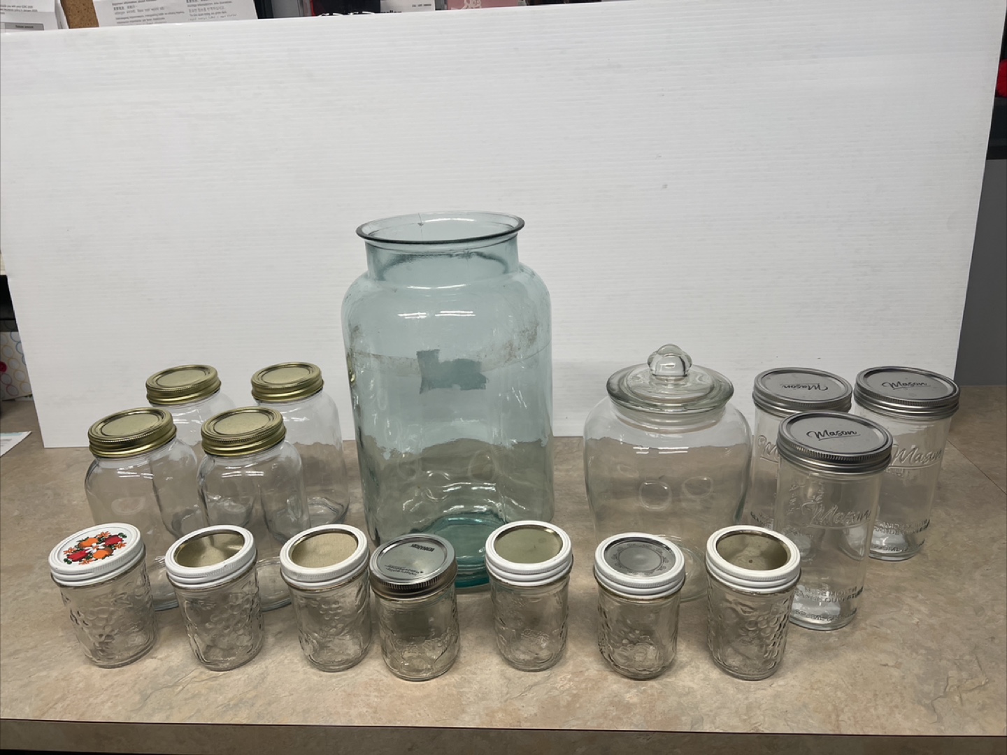 Variety of glass jars