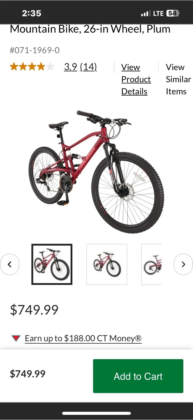 Raleigh Transfer 26-in Wheel Mountain Bike Plum image indicator(2)