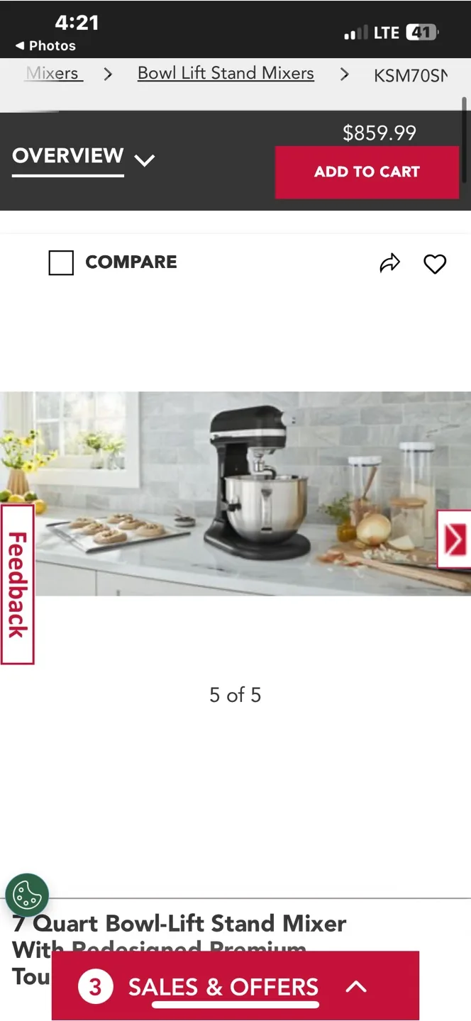 KitchenAid Bowl-Lift Stand Mixer image indicator(3)