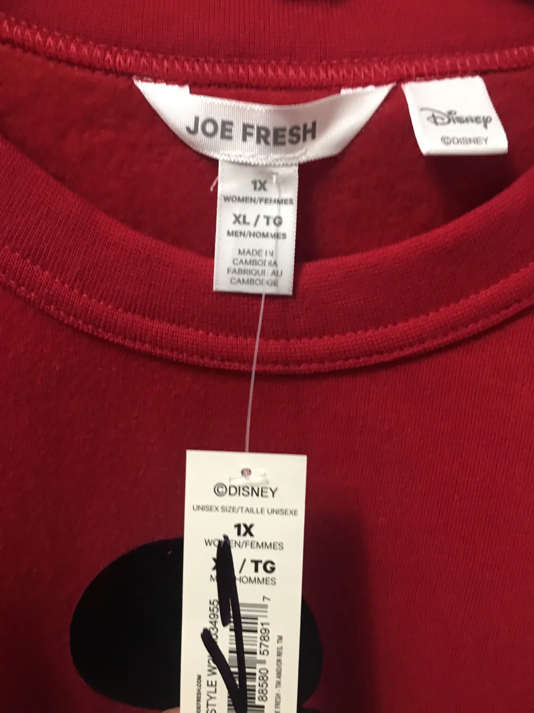 Disney Joe Fresh Red Mickey Mouse Sweatshirt 1X image indicator(2)