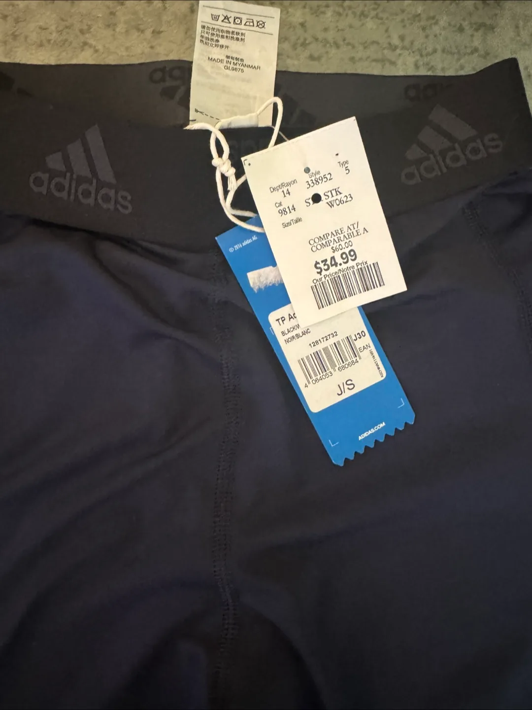 Brand New Adidas Black Training Tights - Size J/S, Youth Small image indicator(2)