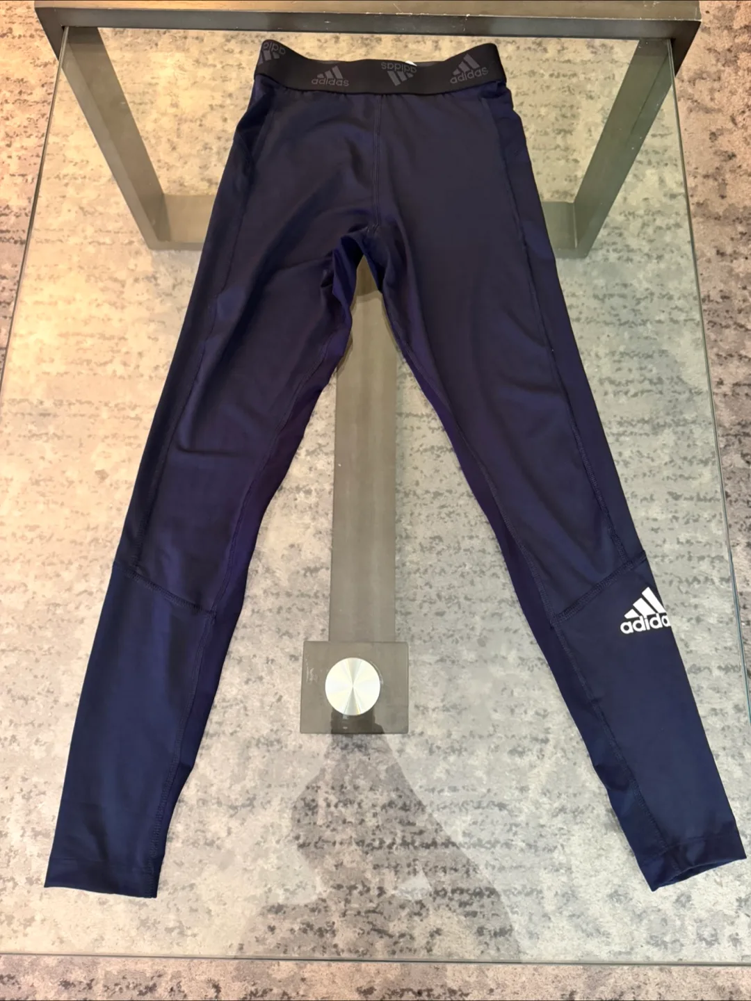 Adidas Black Training Tights - Size J/S thumbnail