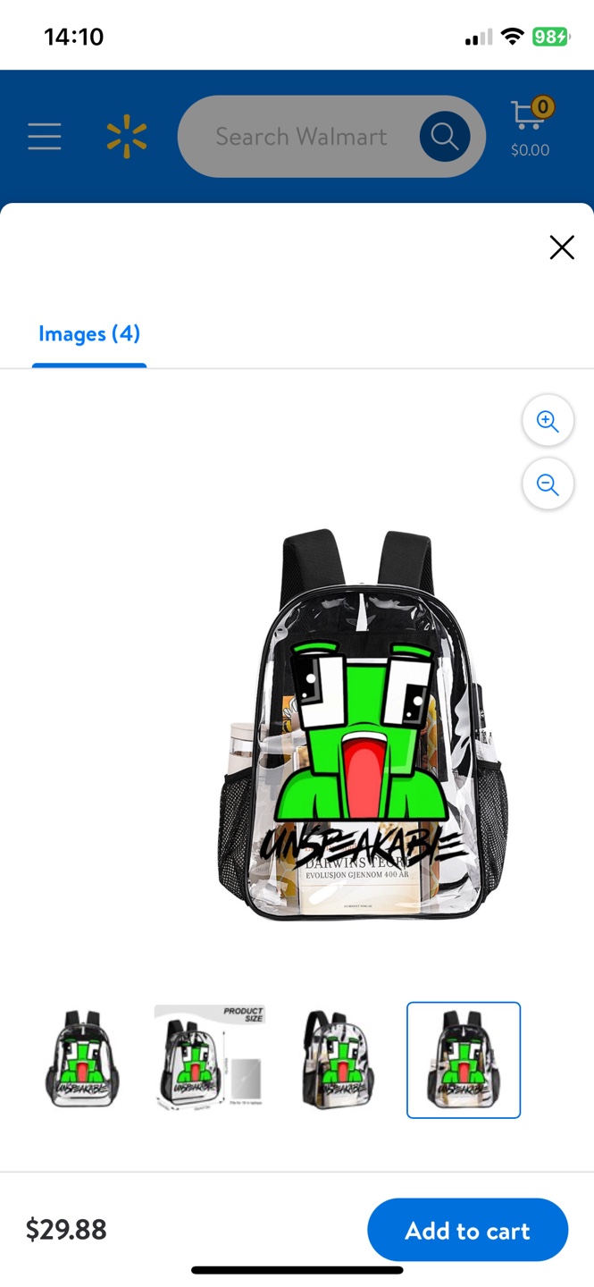 Unspeakable Clear Backpack