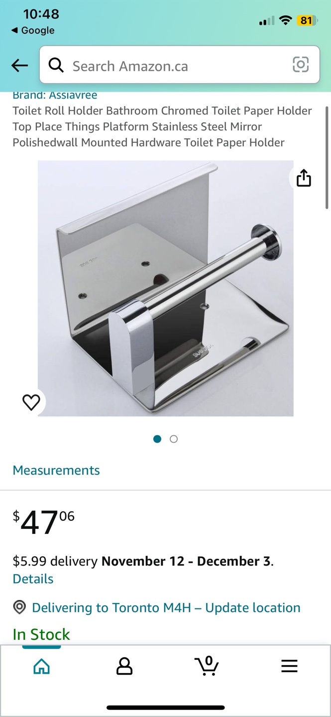 Assiavree Toilet Paper Holder - New in Box! - photo 4