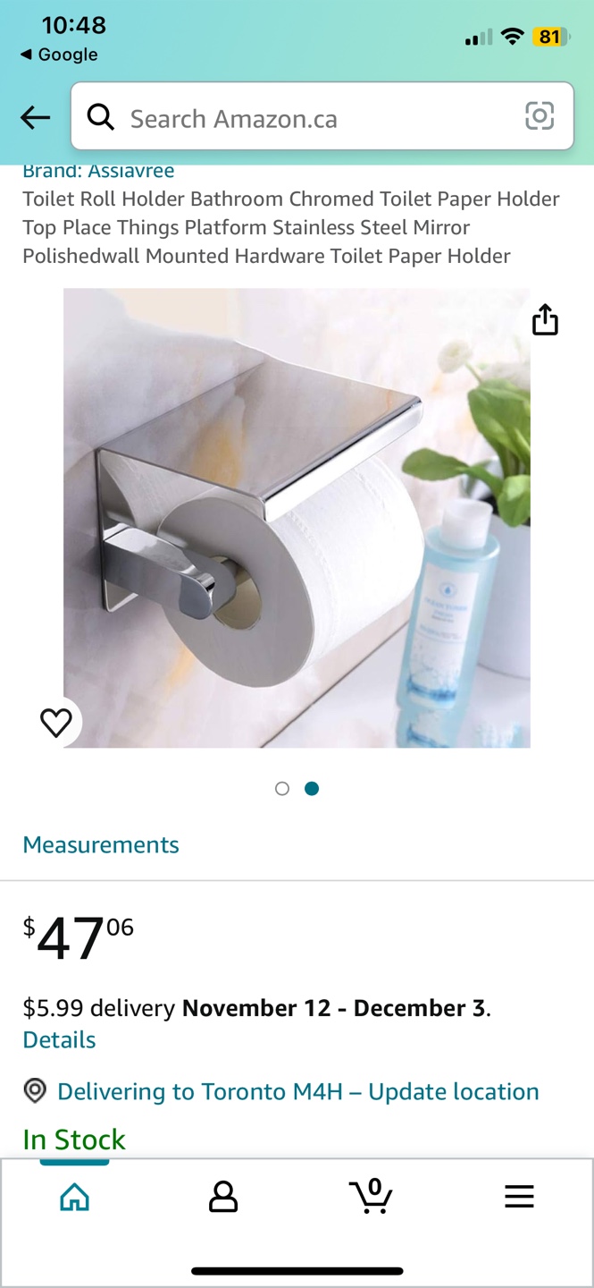 Assiavree Toilet Paper Holder - New in Box!