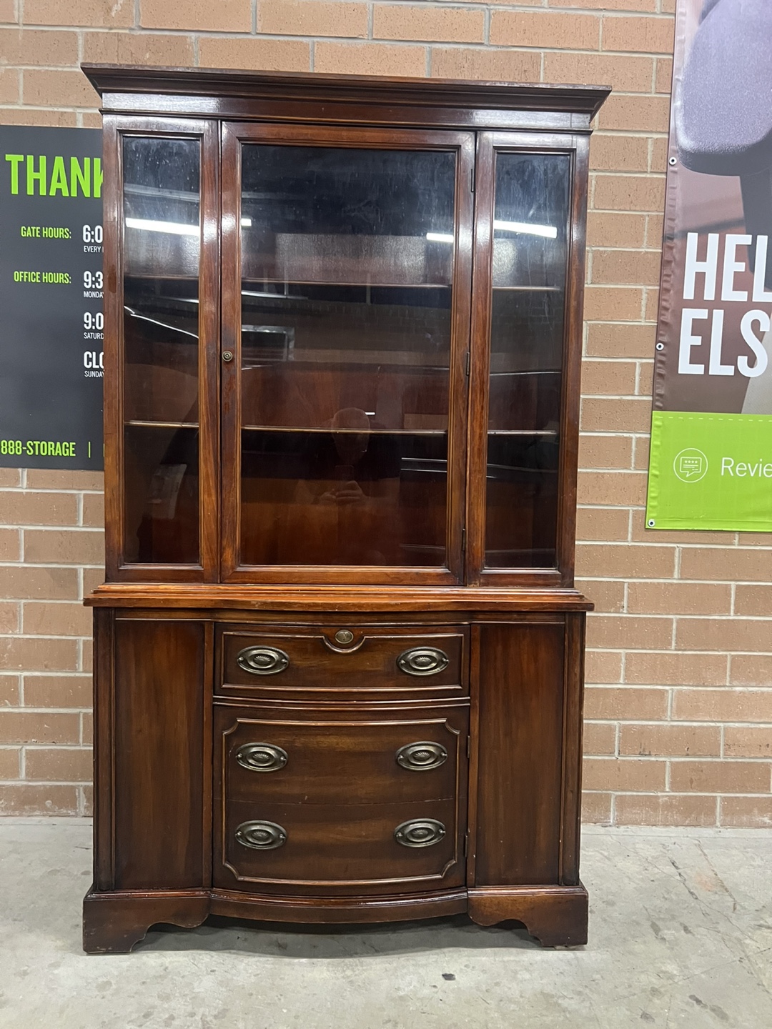 Vintage Wood China Cabinet