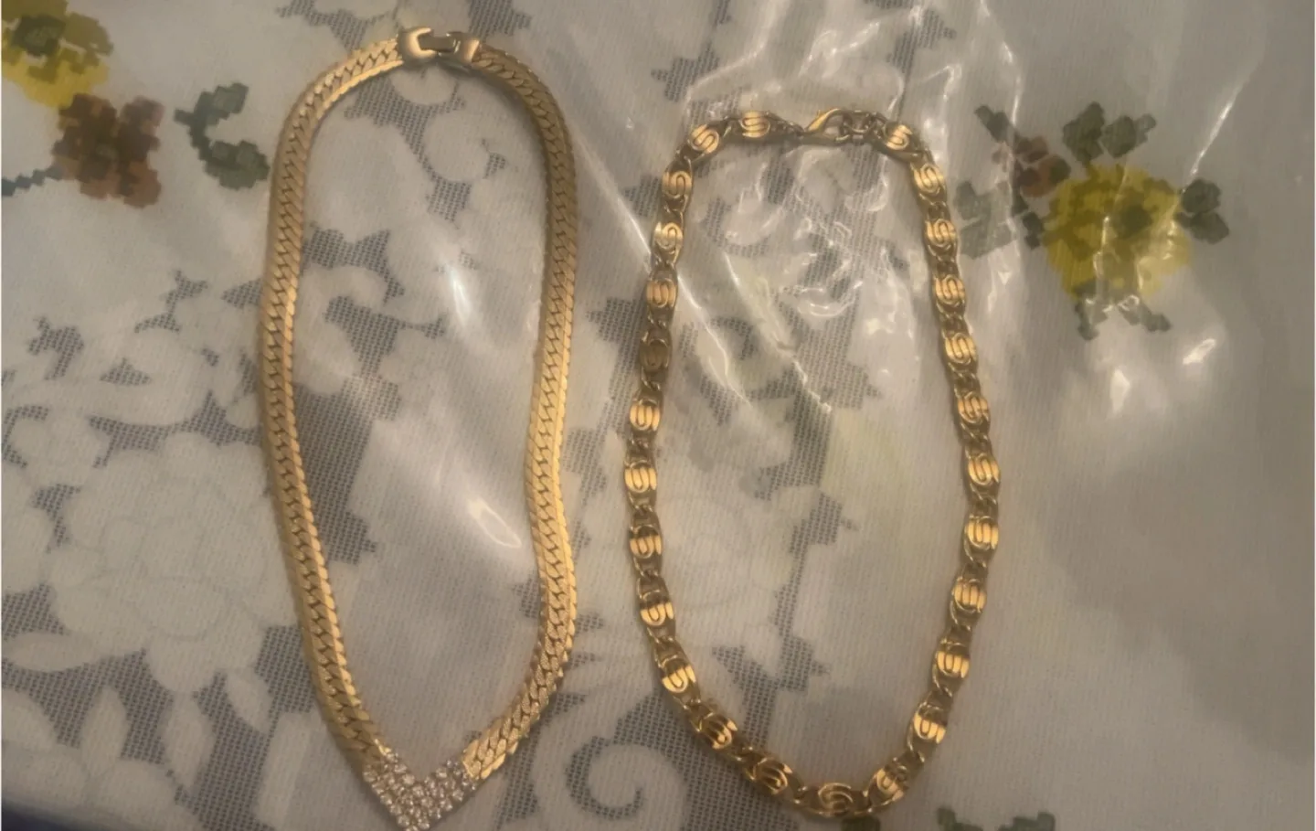 Gold Tone Necklace & Chain Set thumbnail