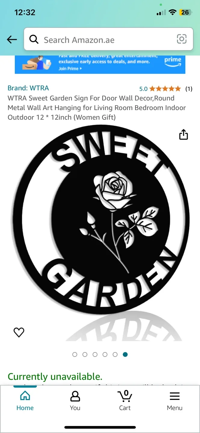 WTRA Sweet Garden Sign - 12" Metal Wall Art thumbnail