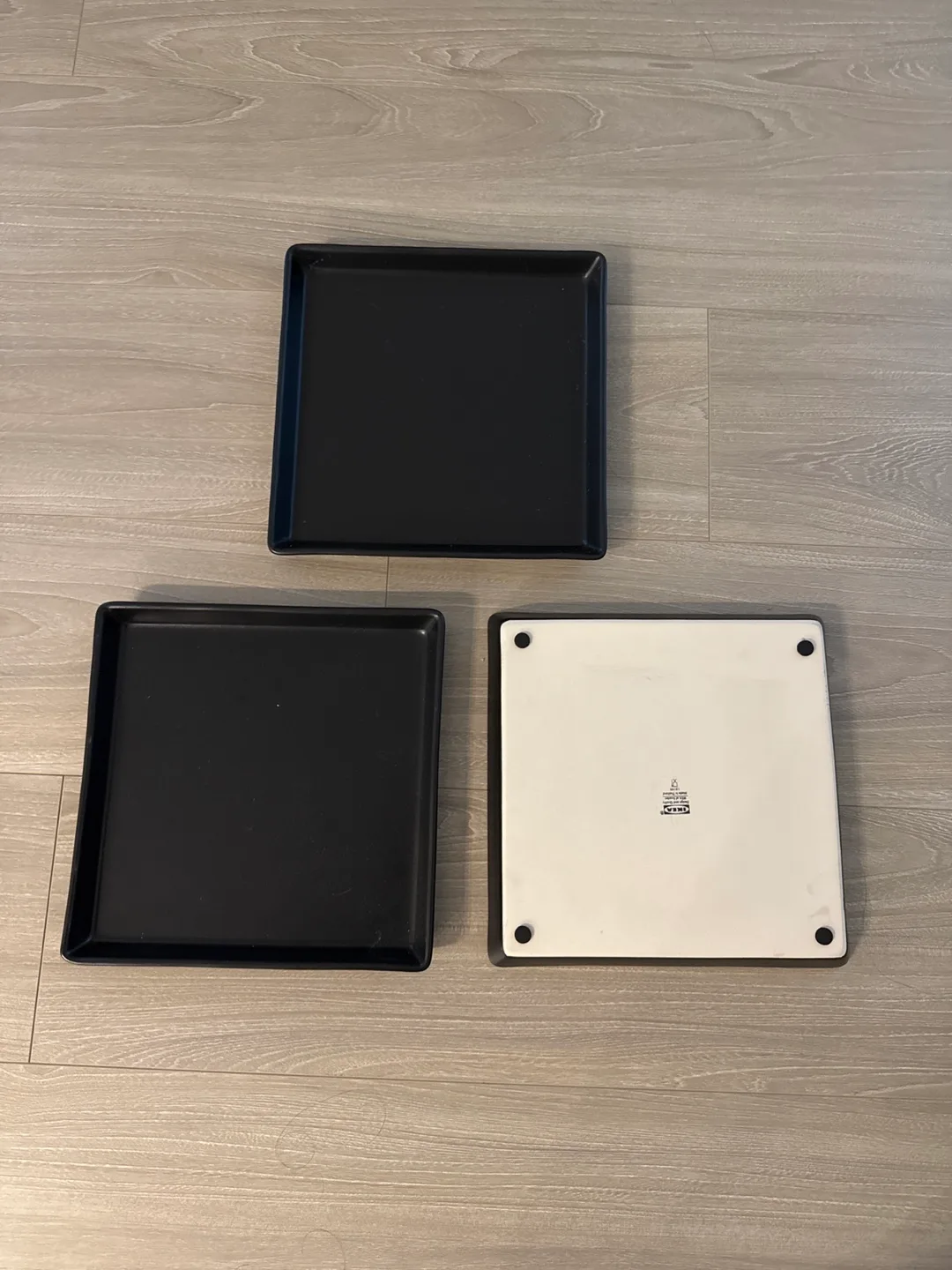 Ikea Black Square Plates (Set of 3) thumbnail
