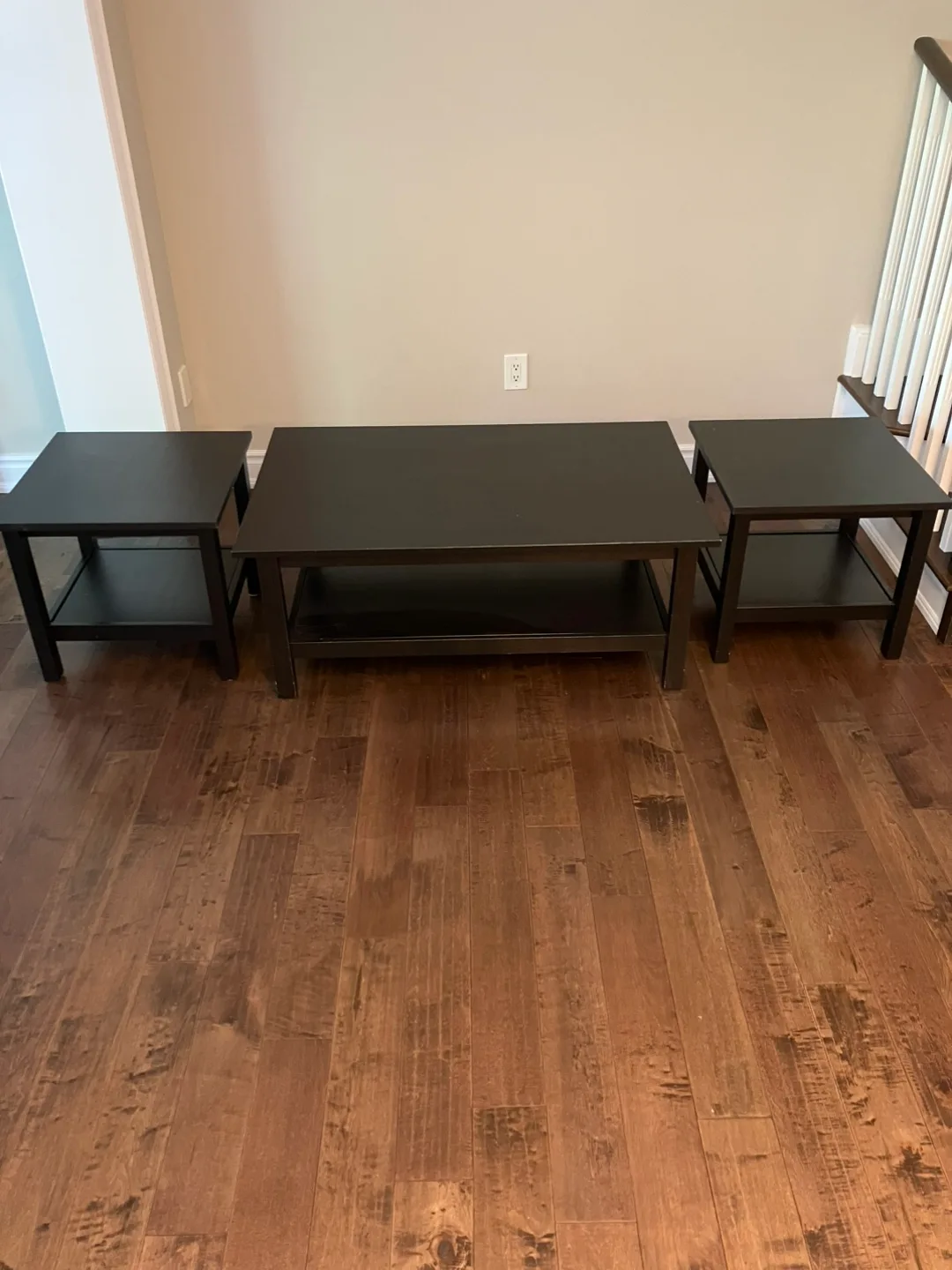 Dark Brown Coffee Table with Two End Tables thumbnail