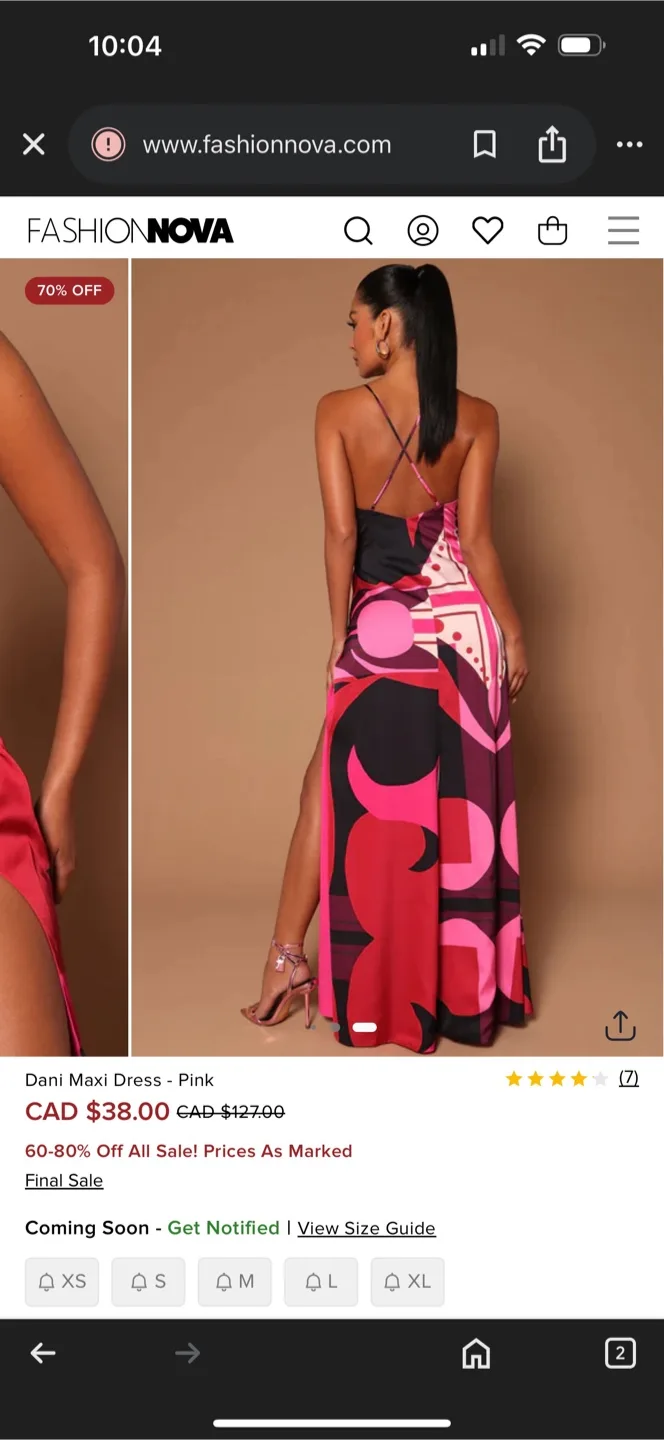 Fashion Nova Dani Maxi Dress - Pink, Size small image indicator(2)