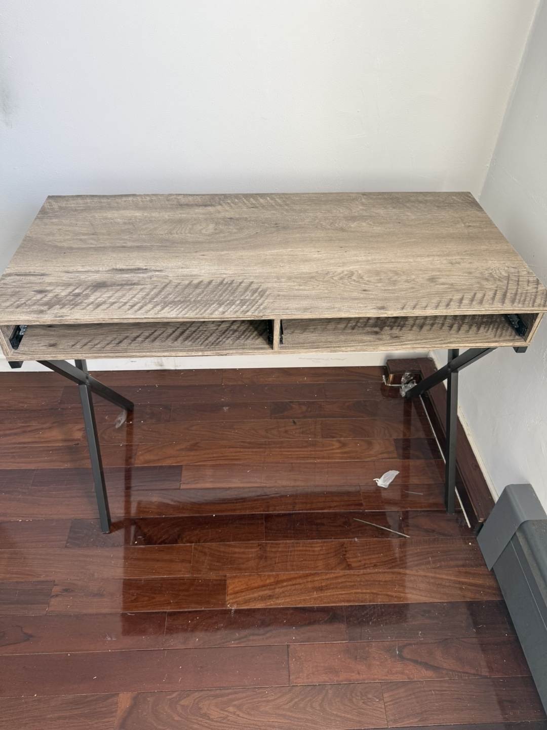 Wooden Desk with Metal Legs