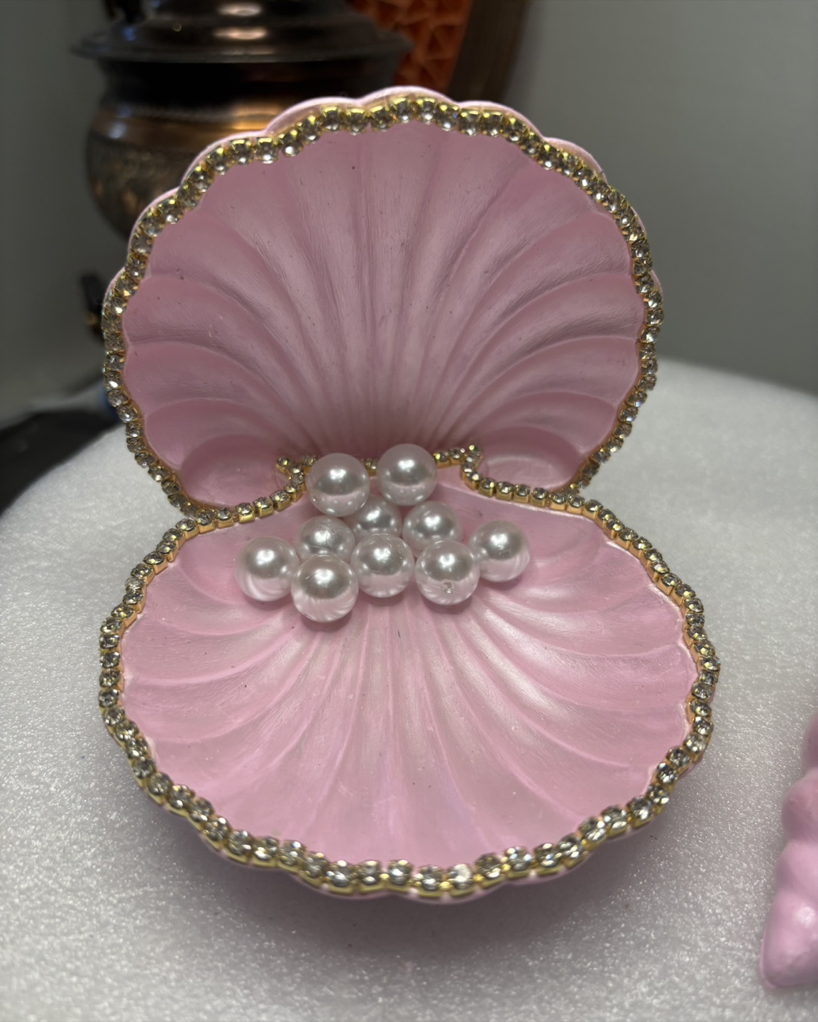 handmade pink seashell trinket set |jewelry holder coastal decor - photo 4