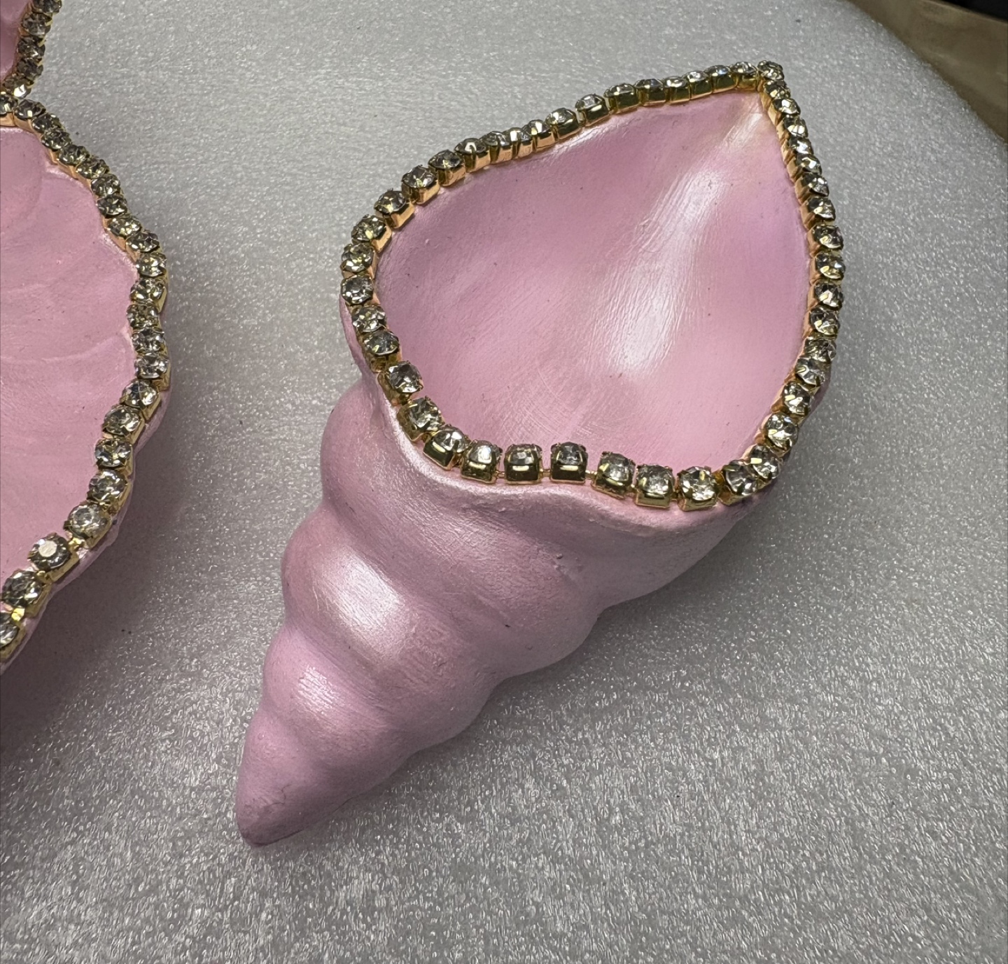handmade pink seashell trinket set |jewelry holder coastal decor - photo 5
