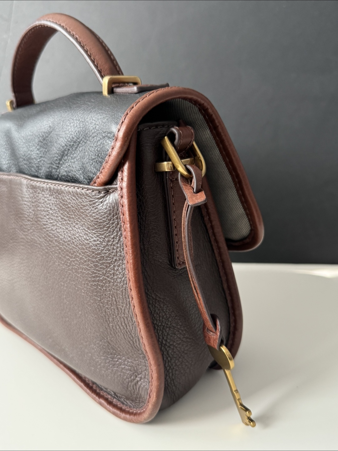 Fossil Heritage Top Handle Crossbody - Brown & Black - photo 4