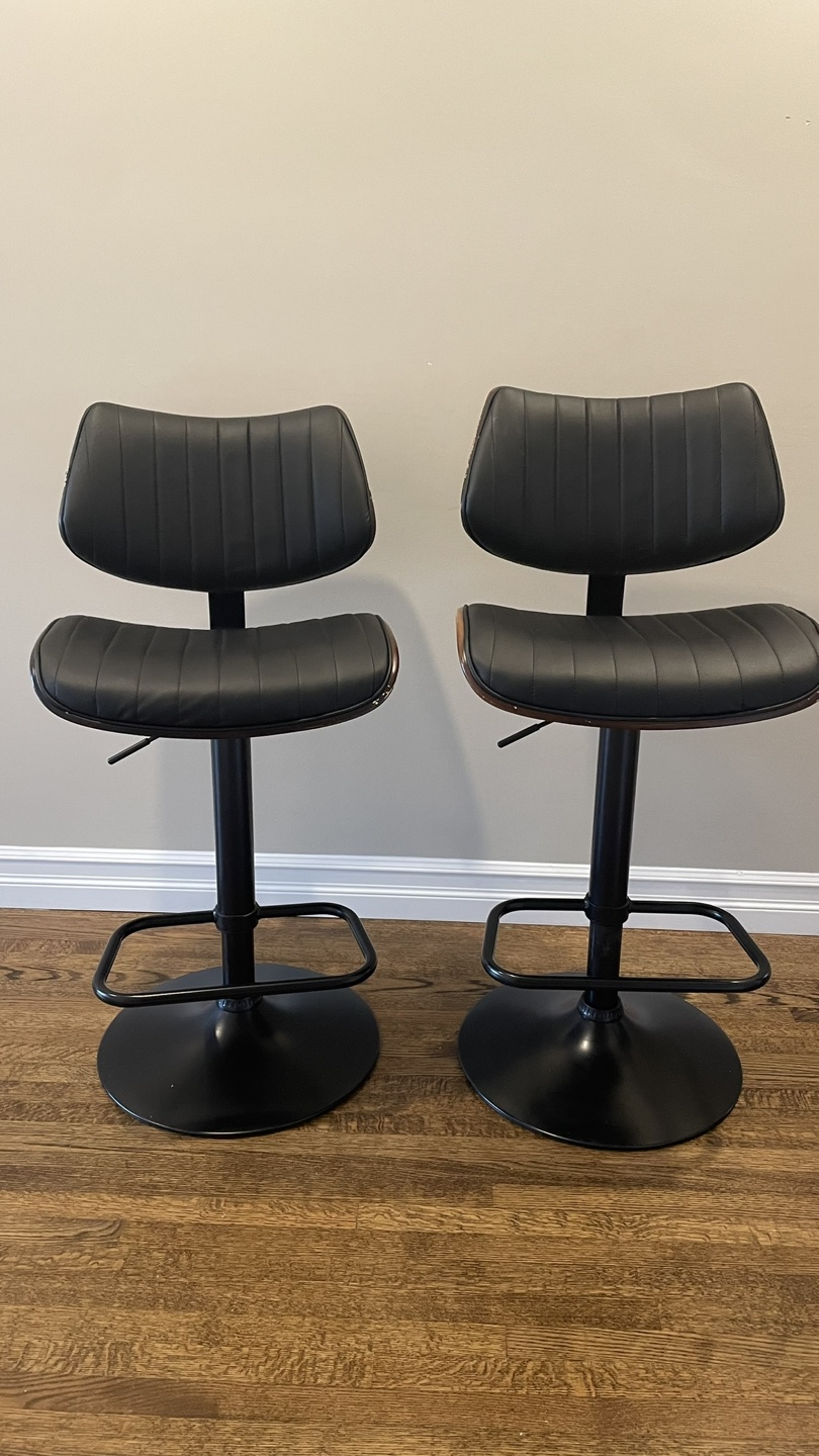 Set of 2 Height Adjustable Swivel Bar Stools