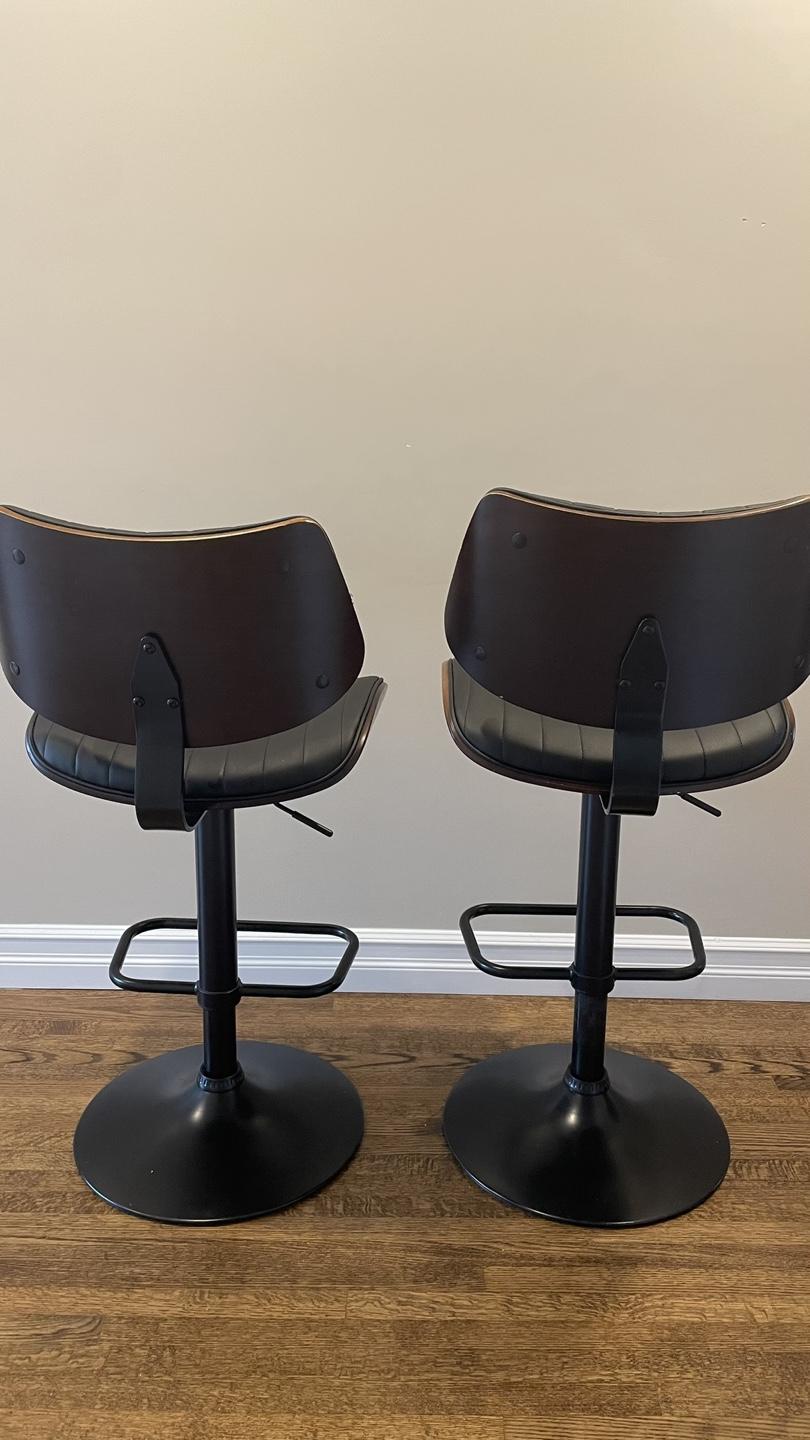 Set of 2 Height Adjustable Swivel Bar Stools - photo 2