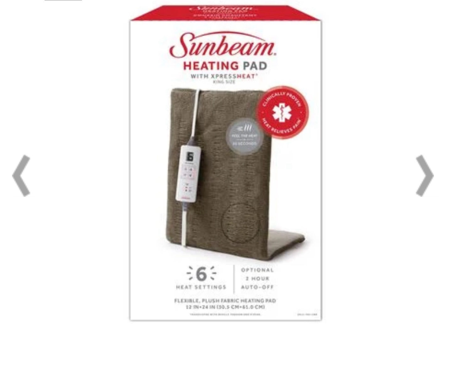 New Sunbeam Heating Pad King Size
